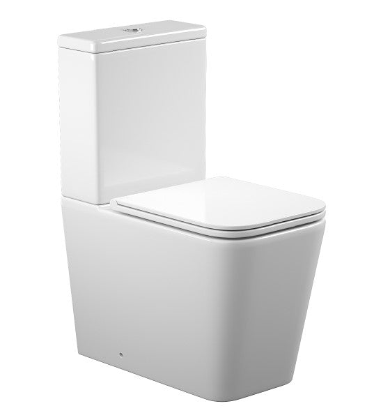 Kvadro compacto: inodoro de pie con asiento Soft-close + cisterna