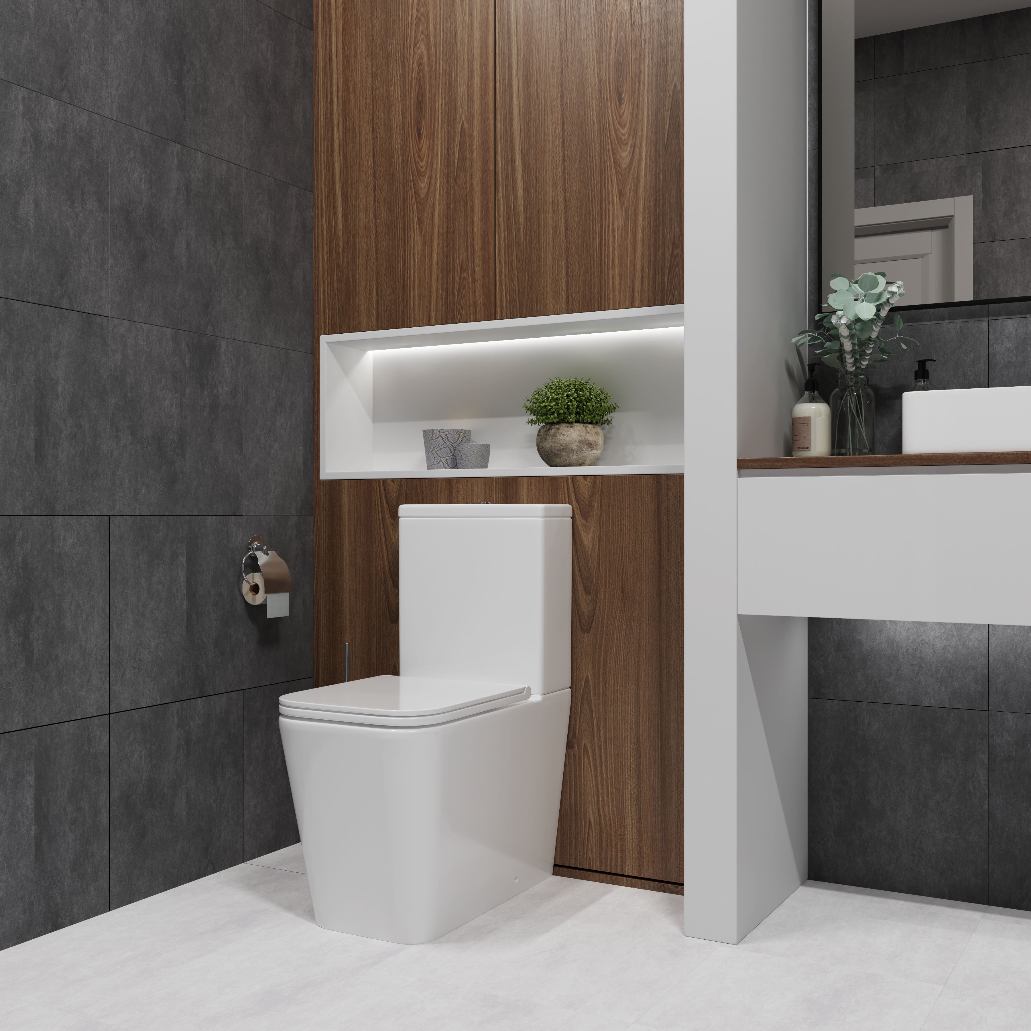 KVADRO SMART комплект : унітаз підлоговий з сидінням Soft-close + бачок (змив Торнадо)