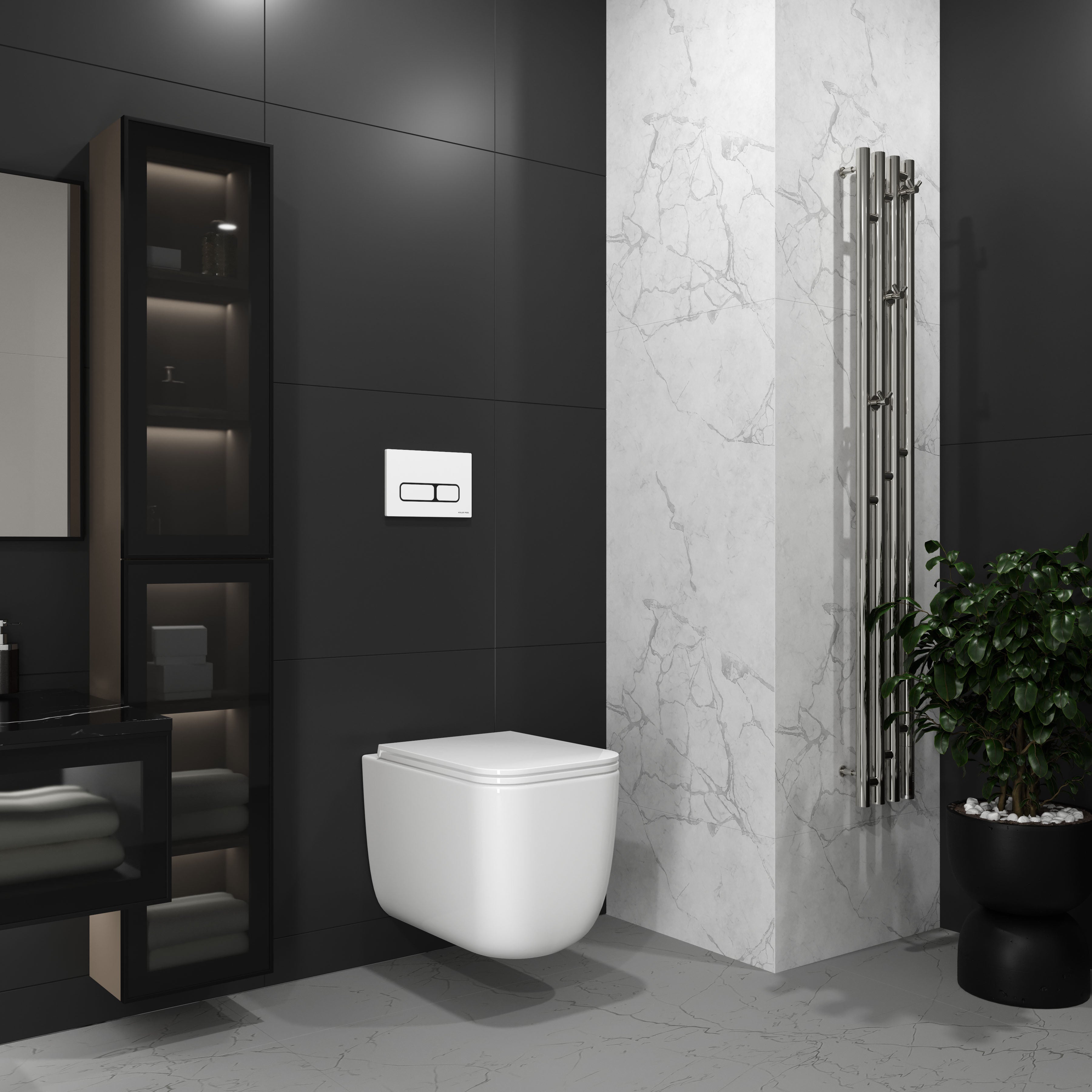 Kvadro Start závěsné WC se sedátkem Soft-close, splachování Tornado