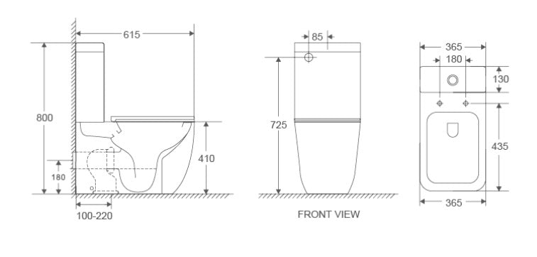 Aqua Compact: floor-standing toilet with Soft-close seat + cistern, Tornado flush