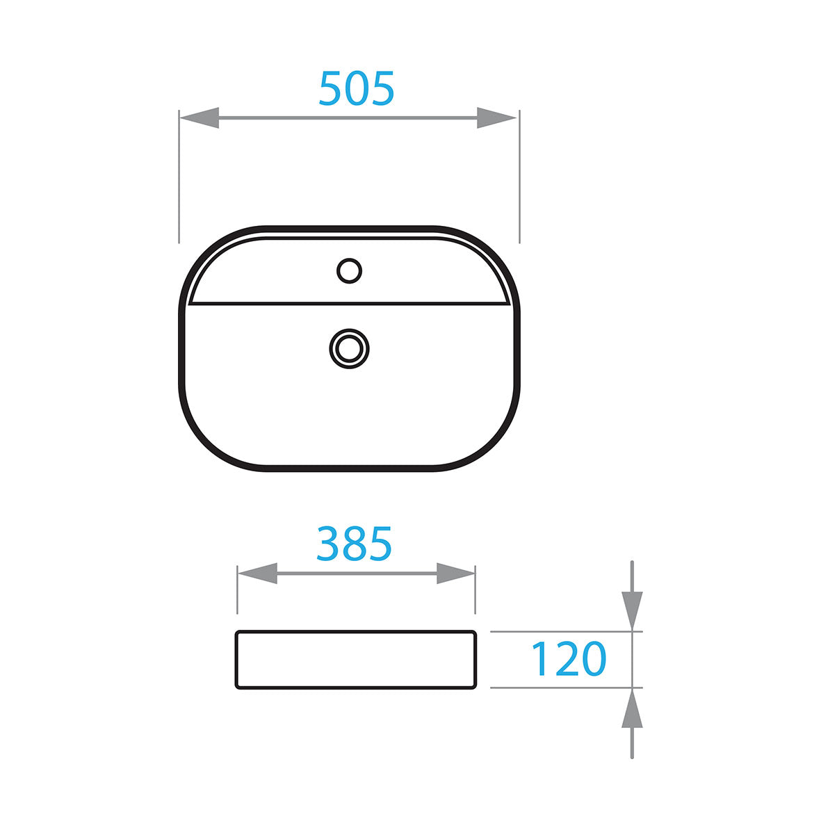 Trend lavabo sobre encimera 505×385 mm