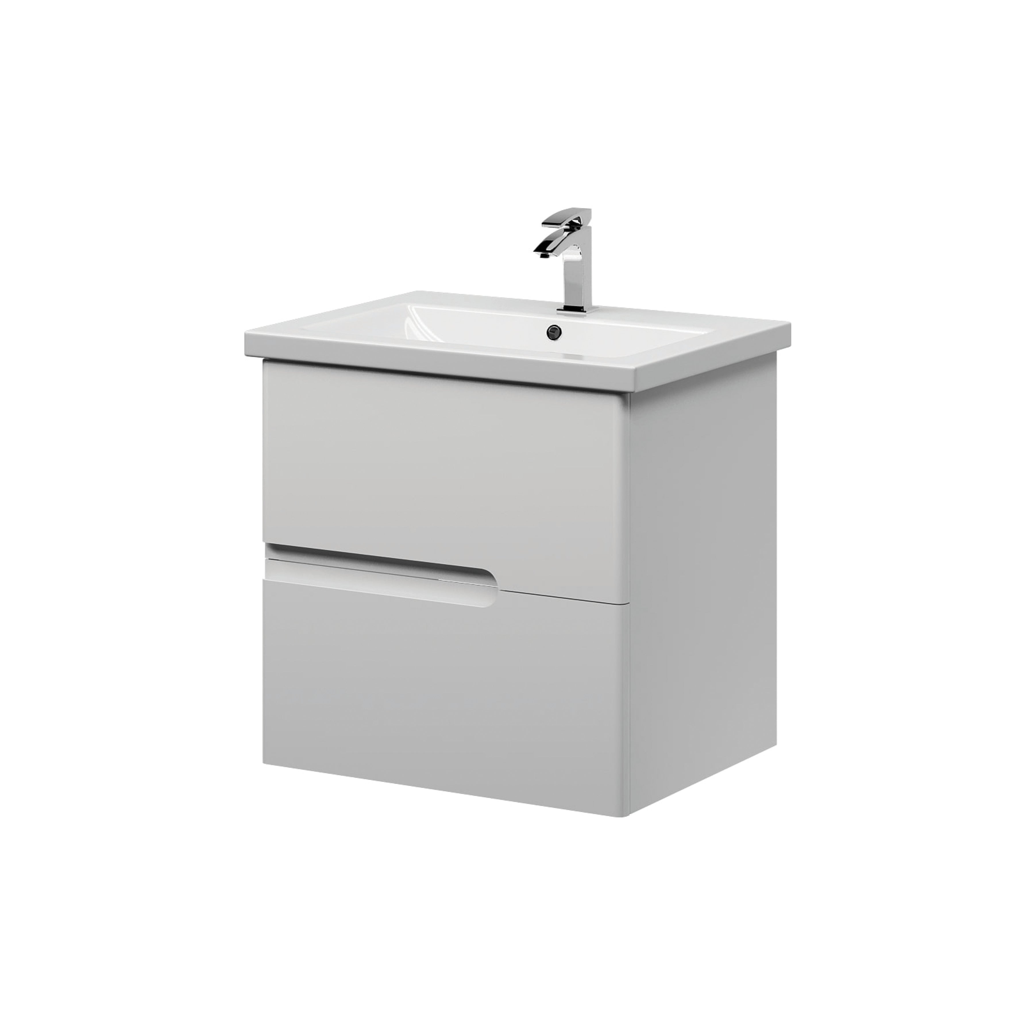 Тумба консольна GRACE 600 (білий глянець) з умивальником