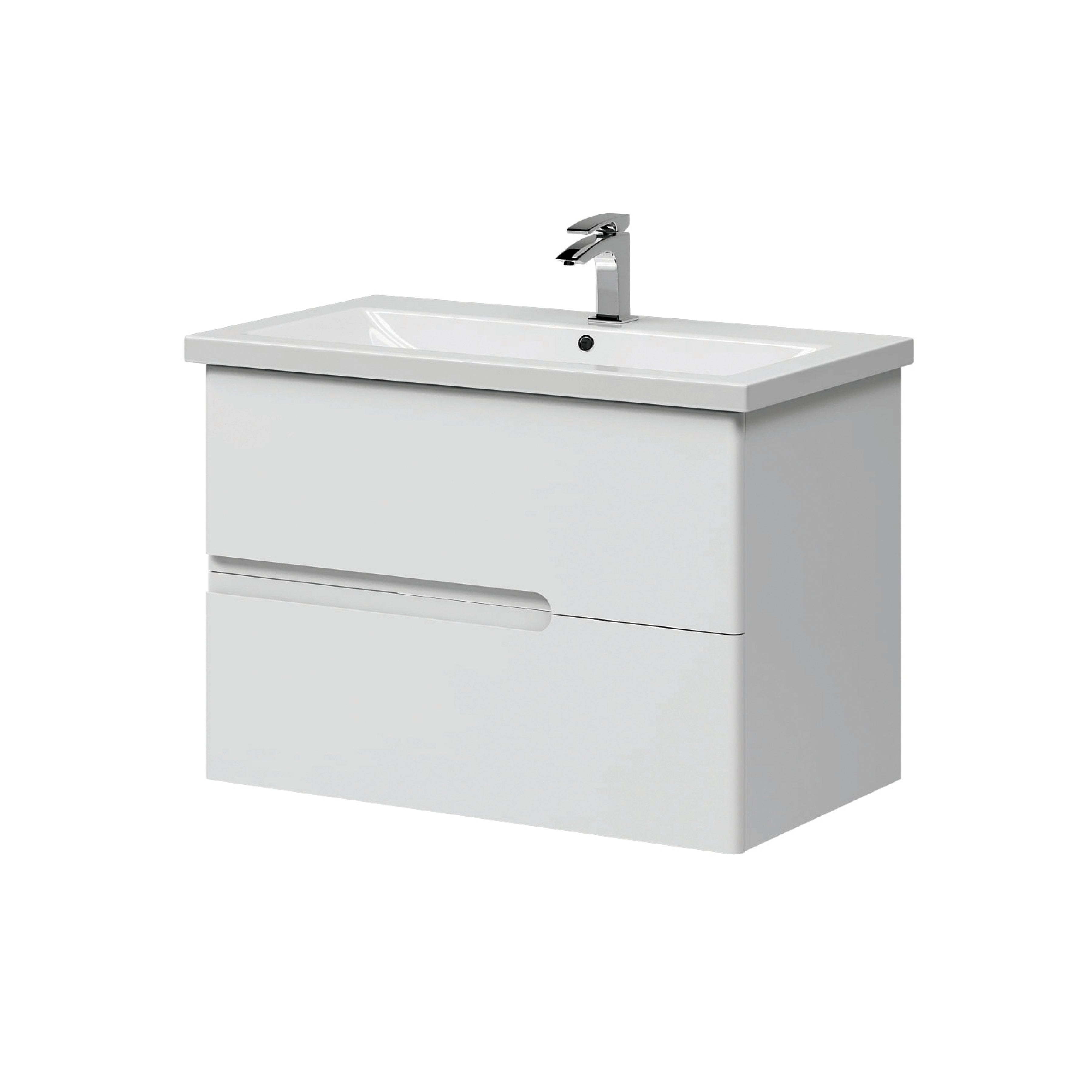 Grace 800 wall-hung cabinet (white gloss) with washbasin