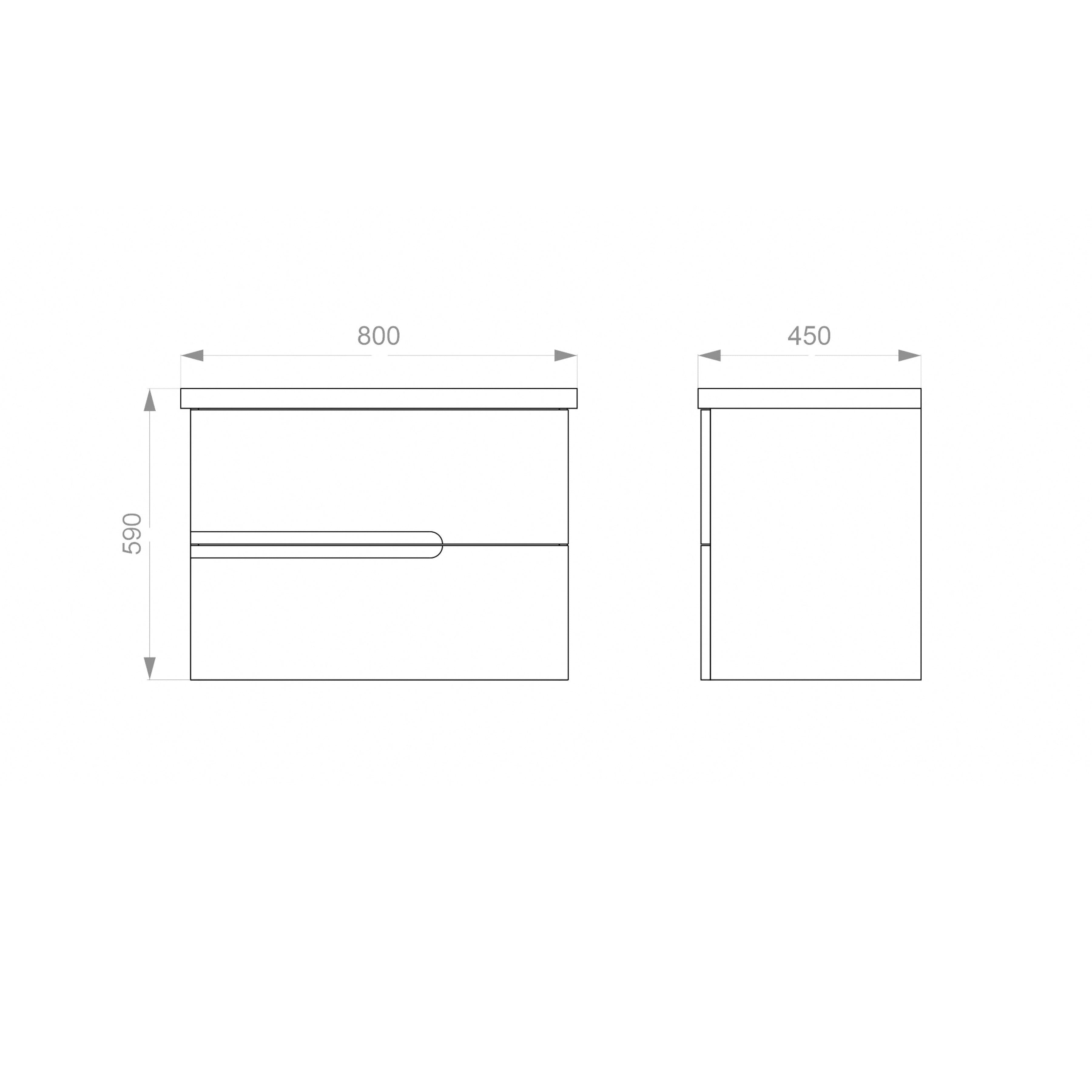 Konzolová skříňka Grace 800 (matný grafit) s umyvadlem