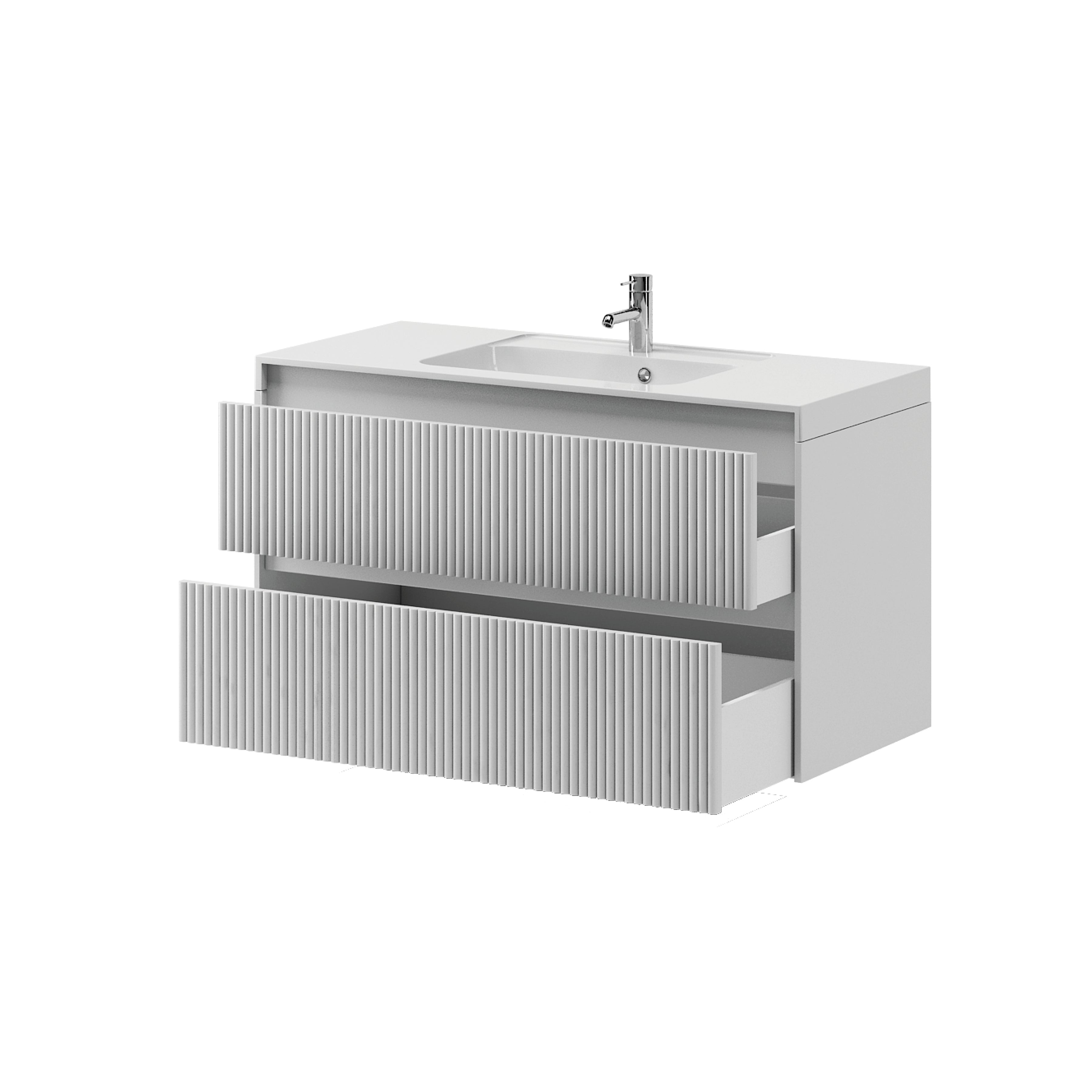 Тумба консольна LINE 800 (білий матовий) з умивальником