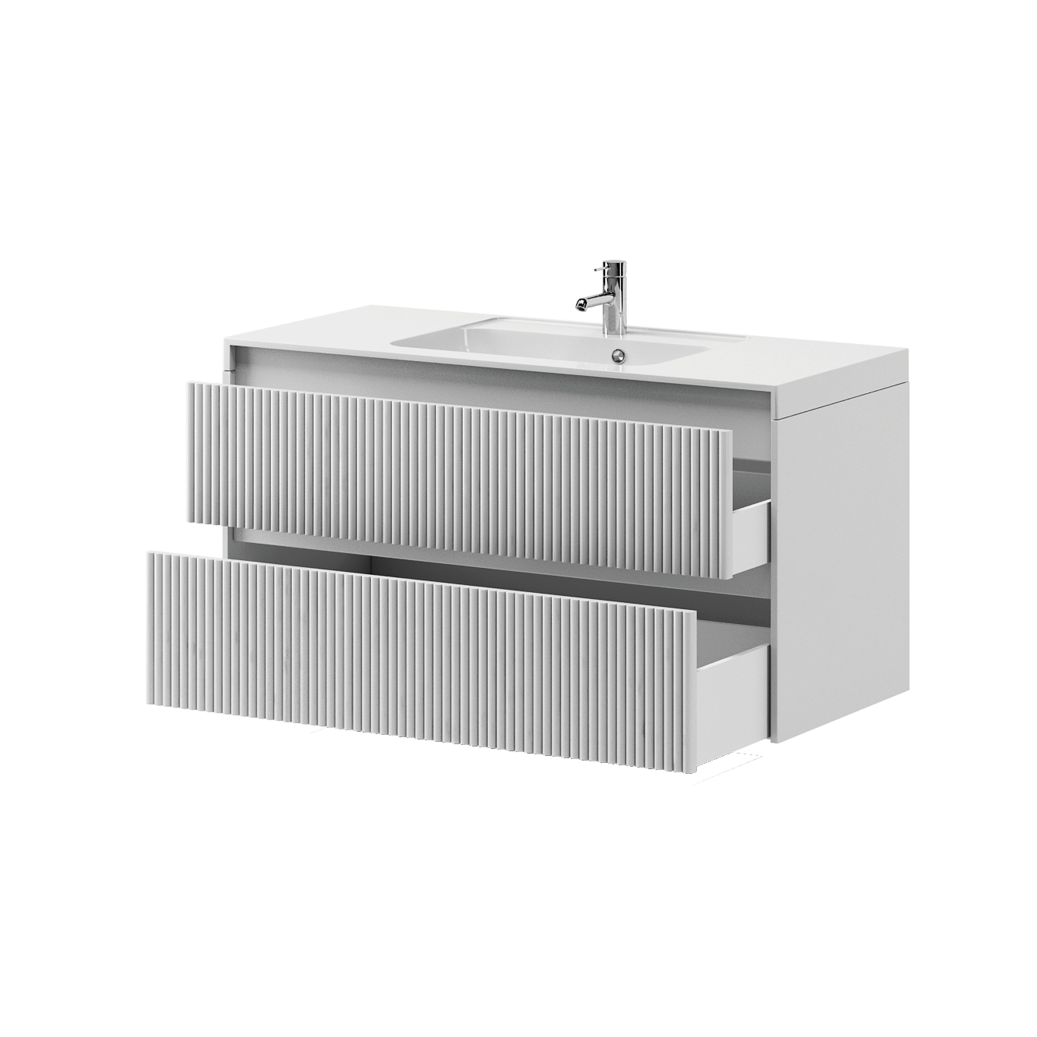 Konzolová skříňka Line 1000 (bílý matný) s umyvadlem