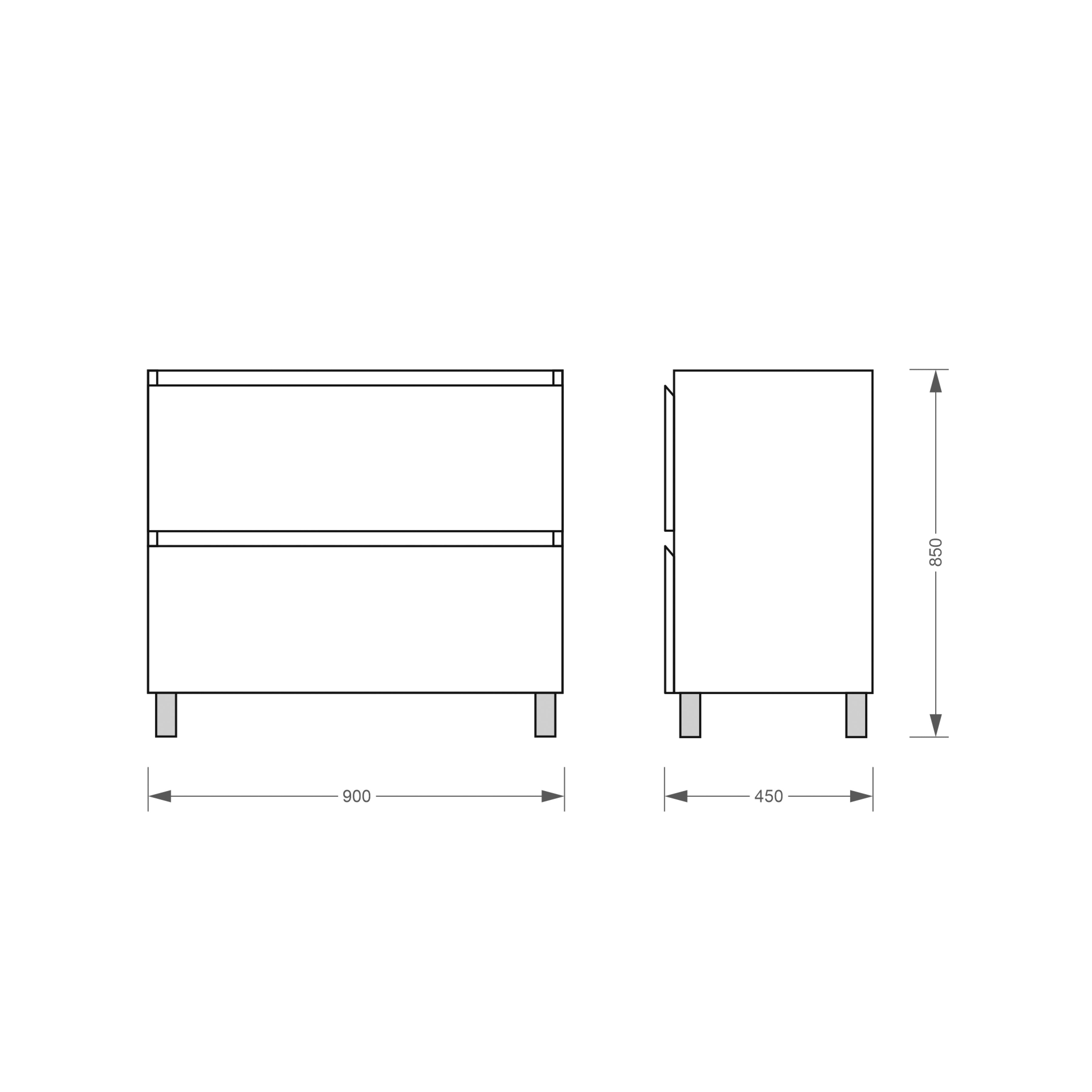 Stojící skříňka Edge New 900 (bílá) s umyvadlem