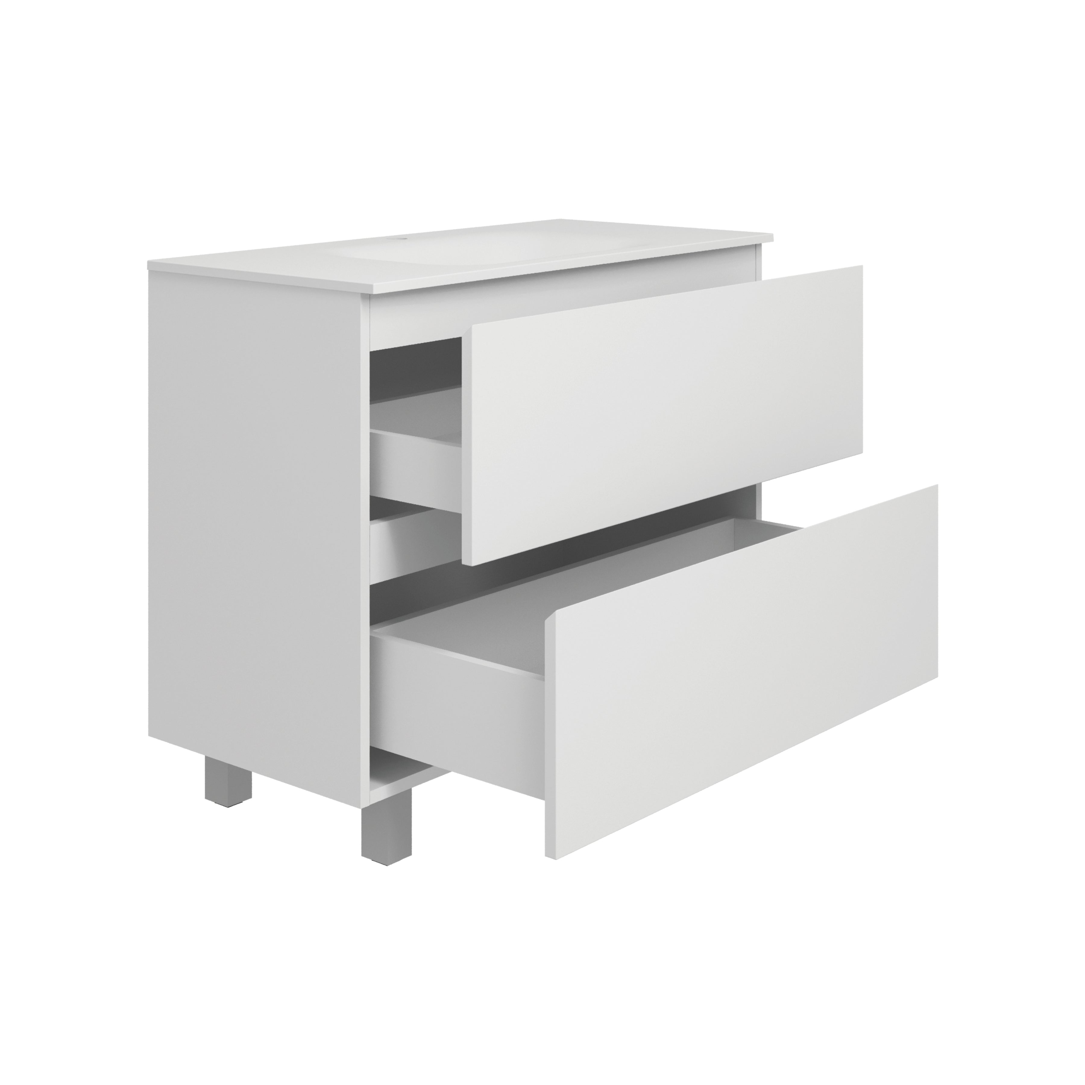 Тумба підлогова EDGE NEW 1000 (білий) з умивальником