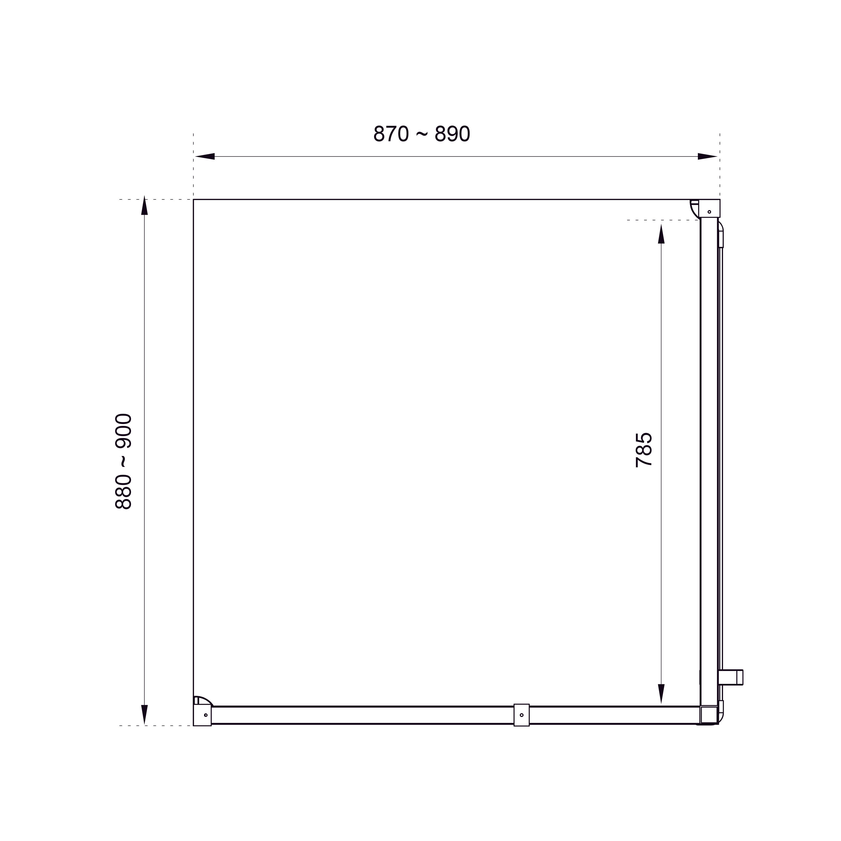 AQP90CC Sprchový kout čtvercový Aqua Pro Chrome 900x900x1950 sklo 6mm clear (otevírací dveře)