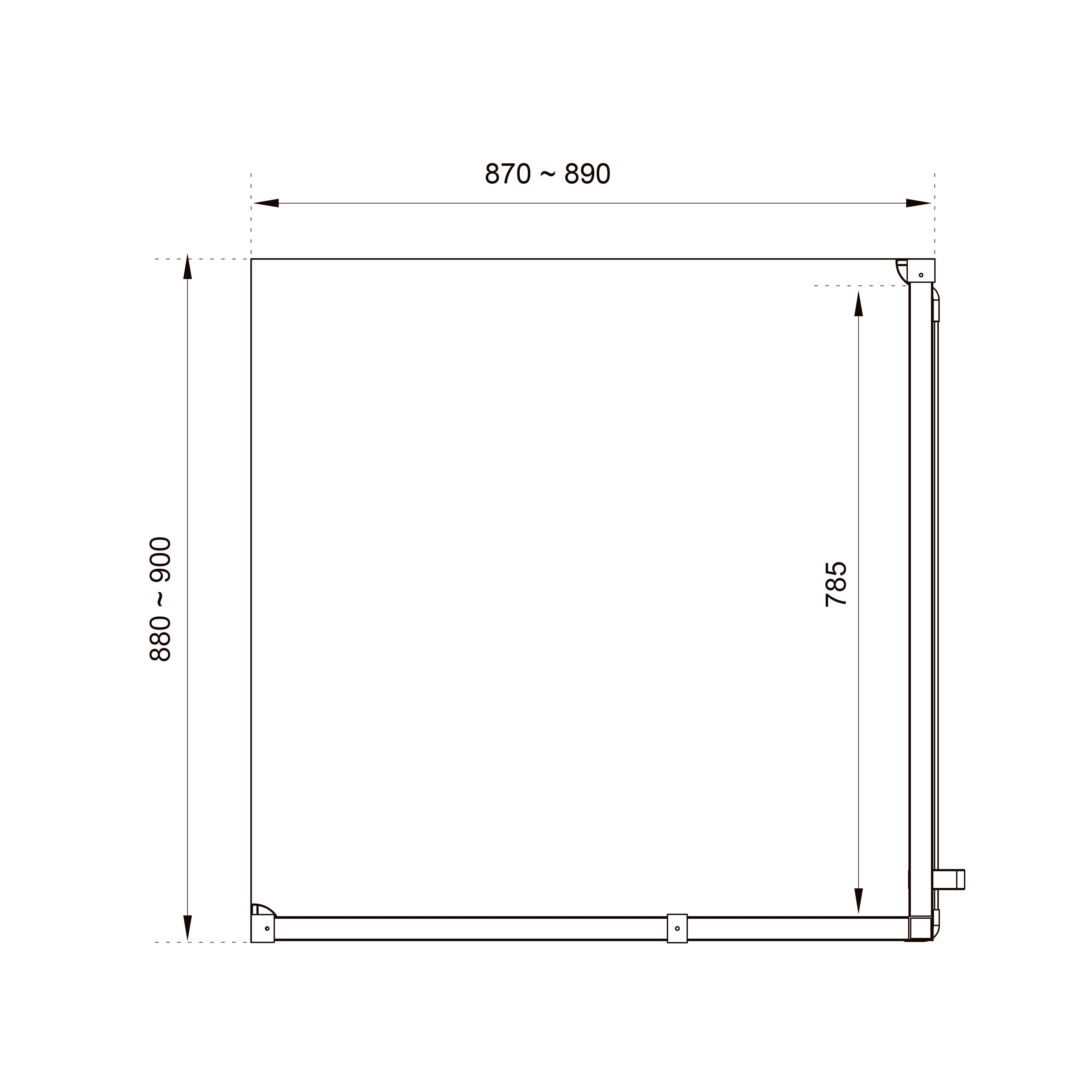 AQP90CC Aqua Pro square shower enclosure chrome 900x900x1950, 6mm clear glass (pivot doors)