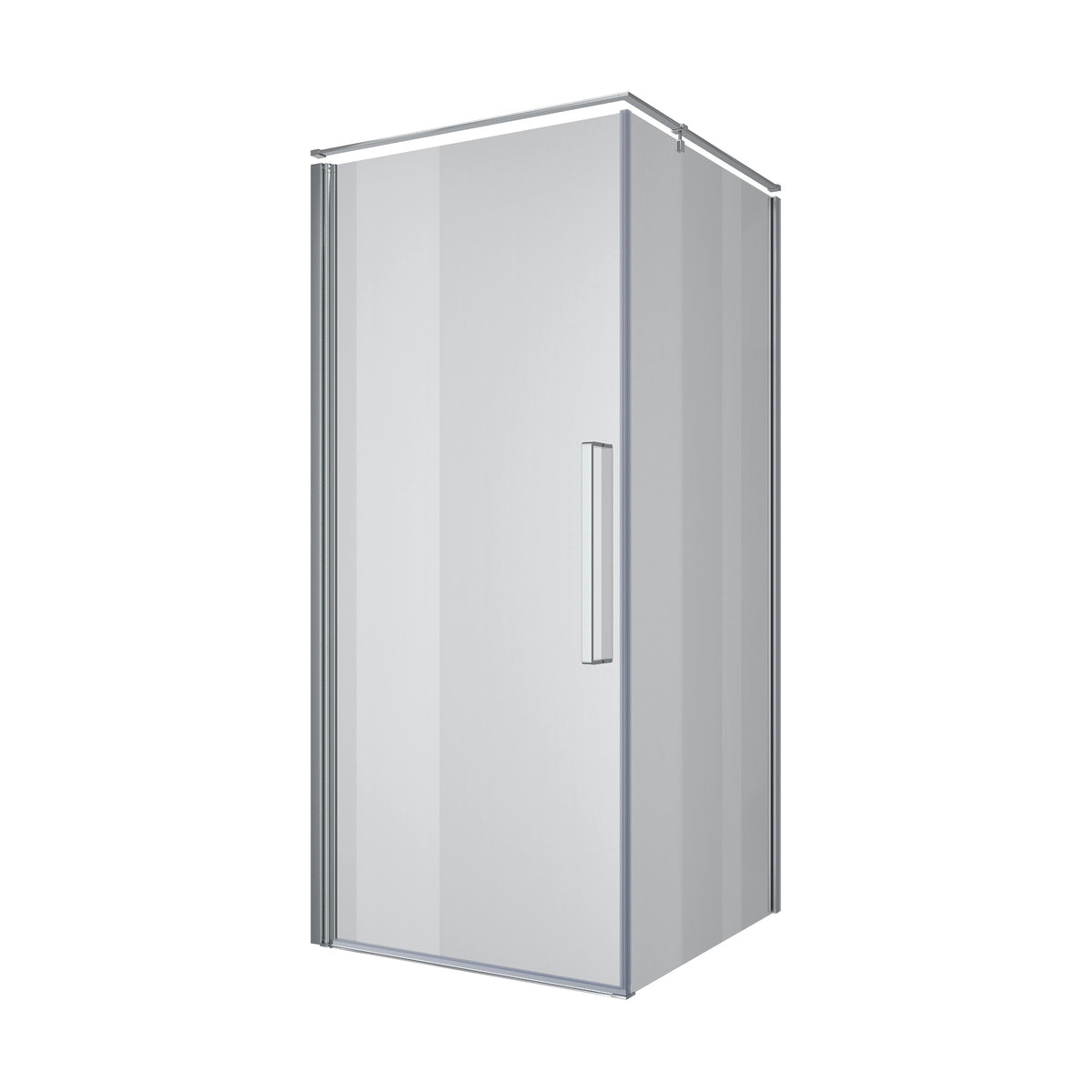 AQP90CC Aqua Pro square shower enclosure chrome 900x900x1950, 6mm clear glass (pivot doors)