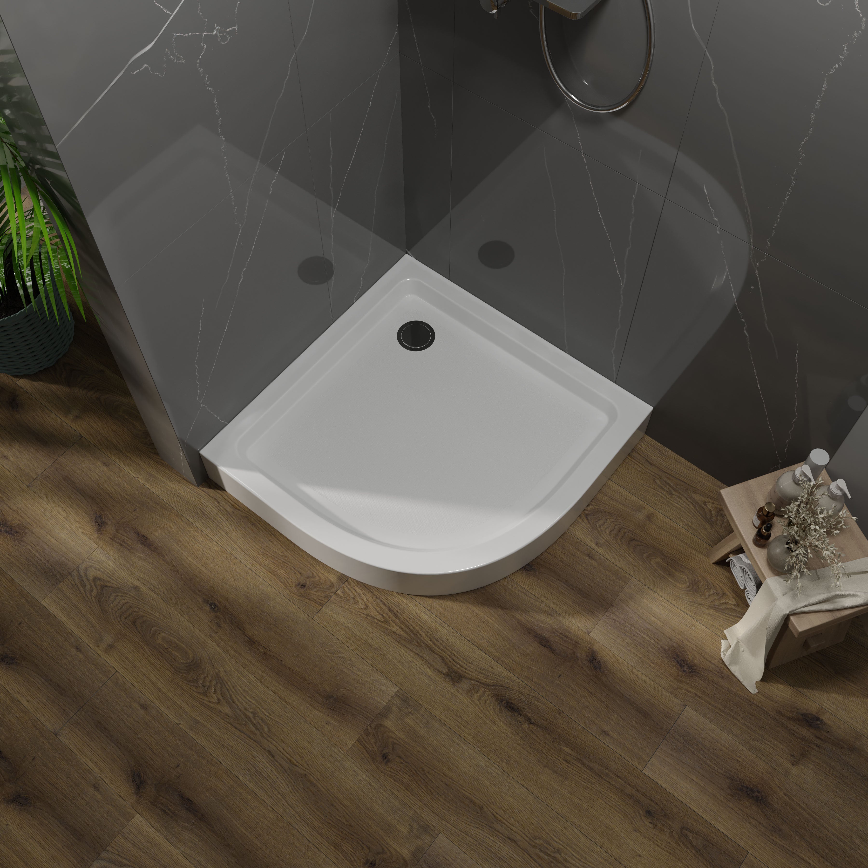 Піддон STYLE акриловий 90x90x15 напівкруглий