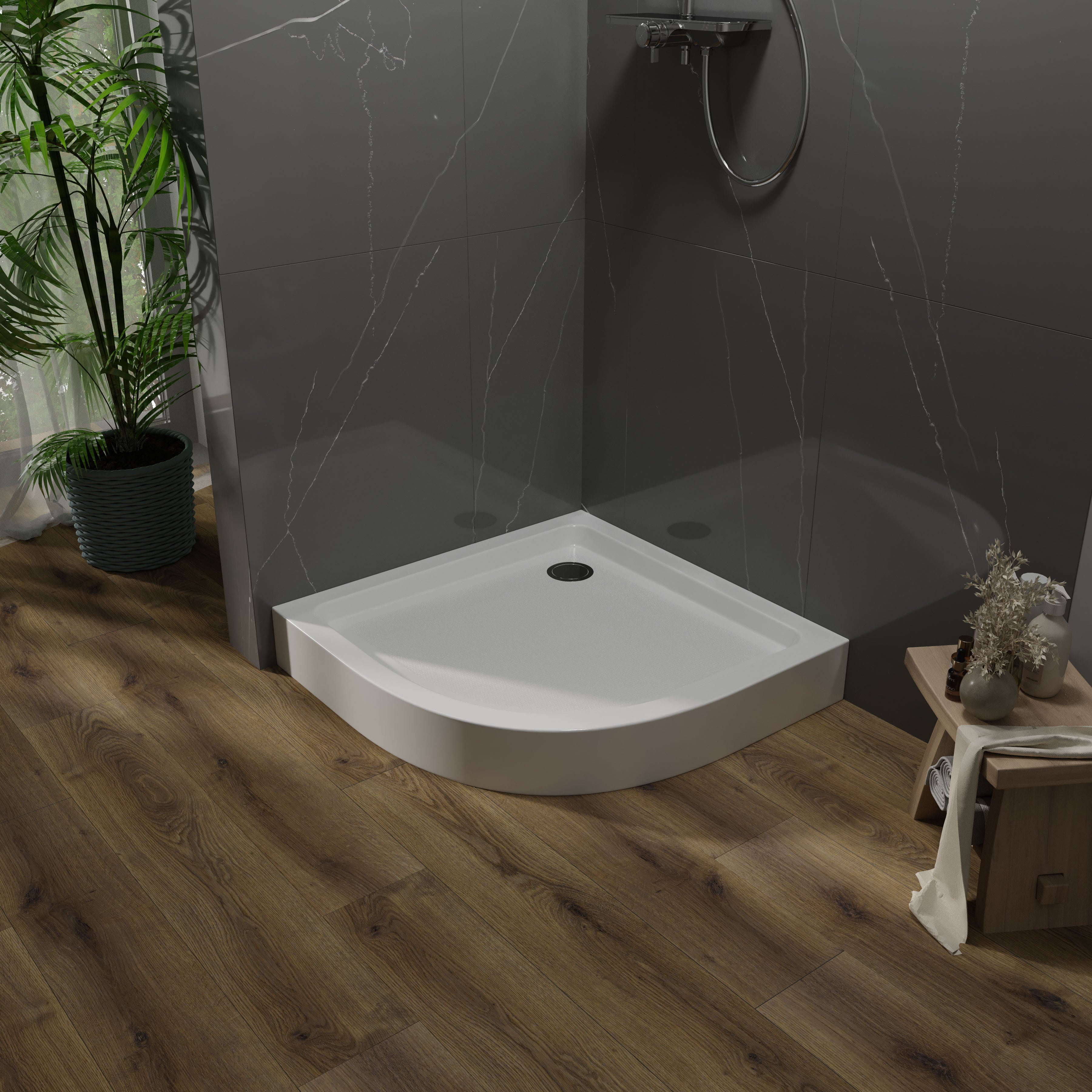 Піддон STYLE акриловий 90x90x15 напівкруглий