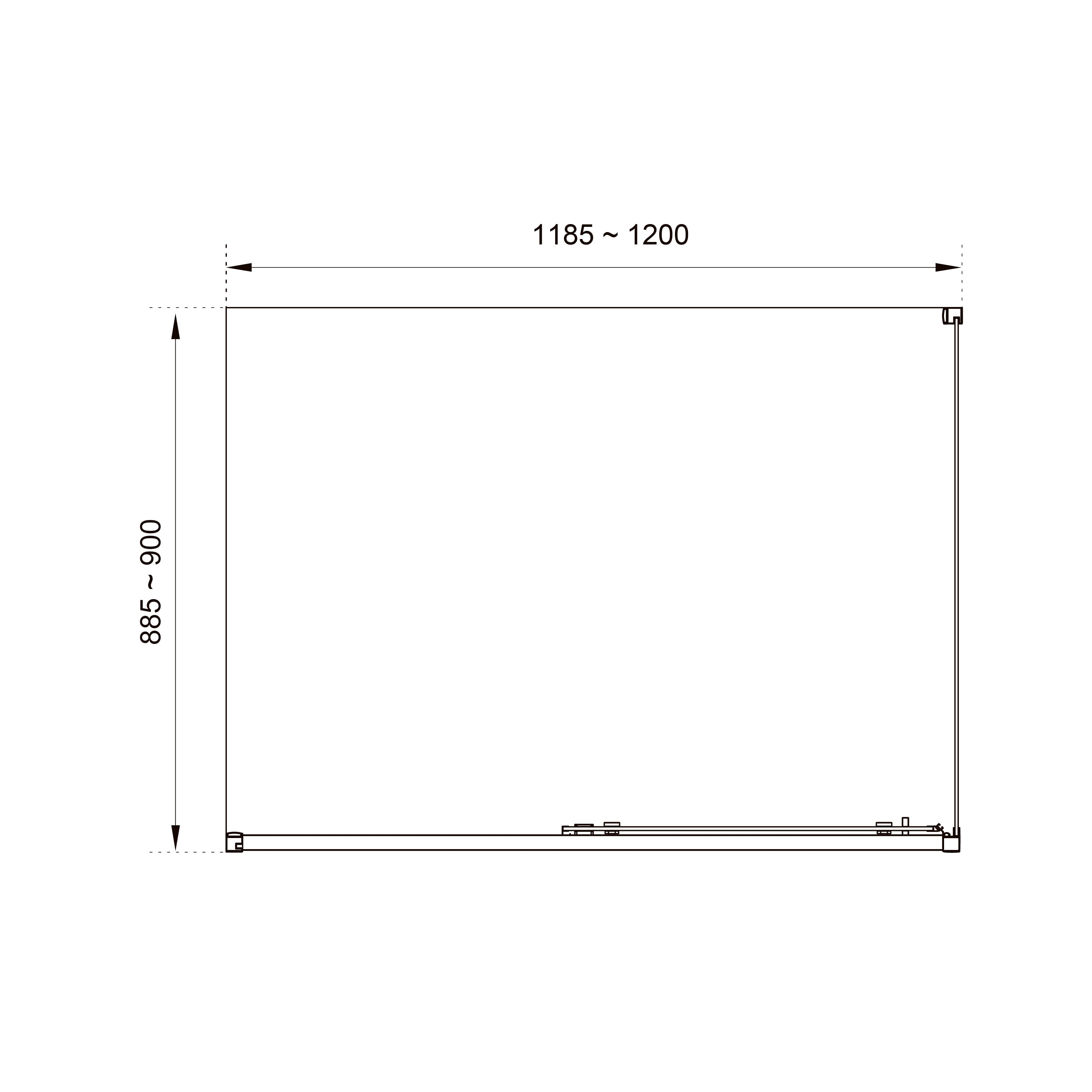 AQPD12+BLC – Cabina de ducha rectangular Koller Pool Aqua Pro Slim Negro mate 1200x900x1950 mm, cristal 6mm clear (puertas correderas)