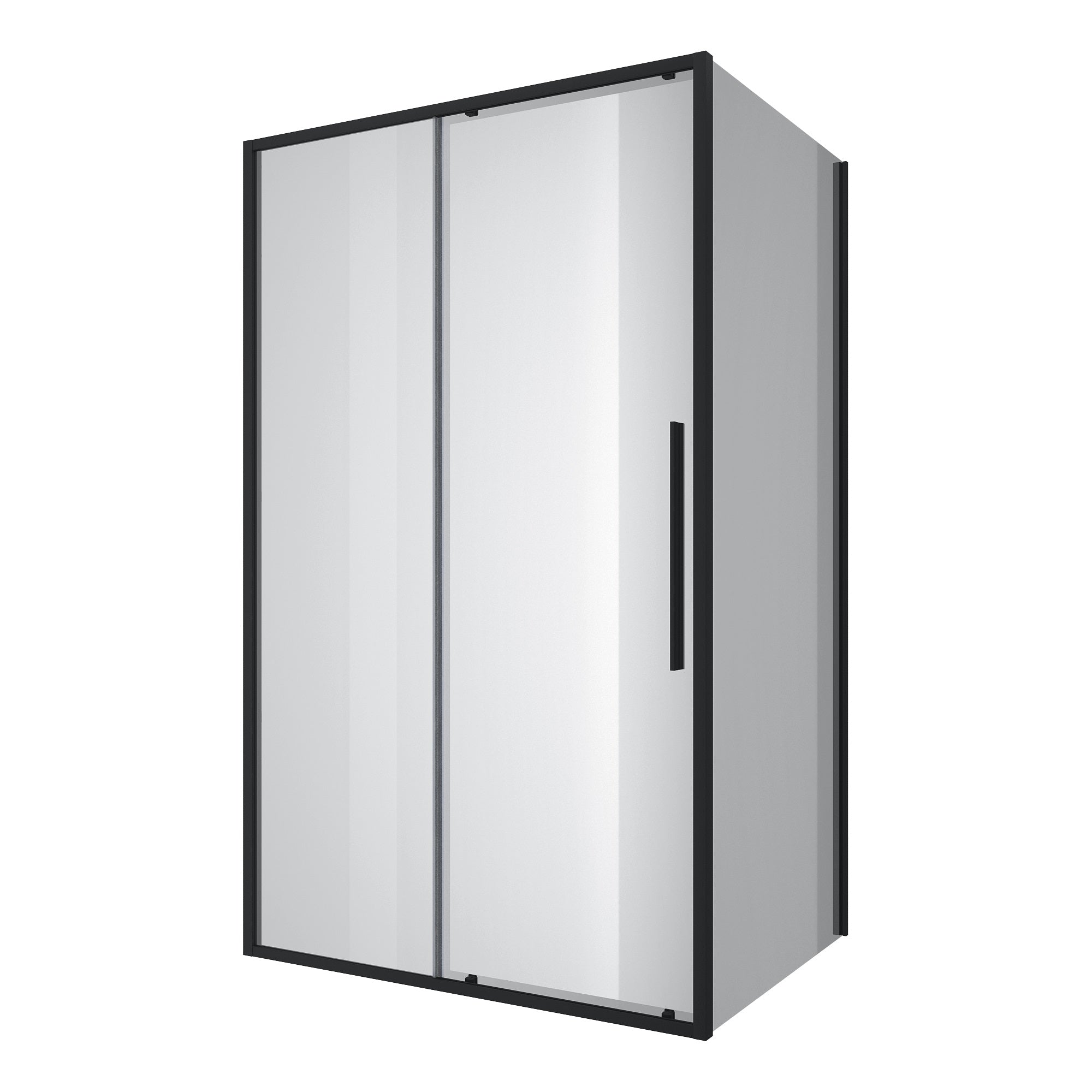 AQPD12+BLC Душова кабіна Koller Pool AQUA PRO прямокутна slim Black matt 1200x900x1950 мм скло 6мм прозоре (двері розсувні)