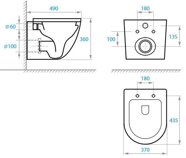 Round Smart Wand-WC mit Soft-Close-Sitz (Tornado 3.0)