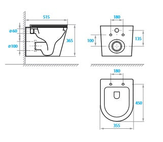 Grace závěsné WC se sedátkem Soft-close (splachování Tornado)
