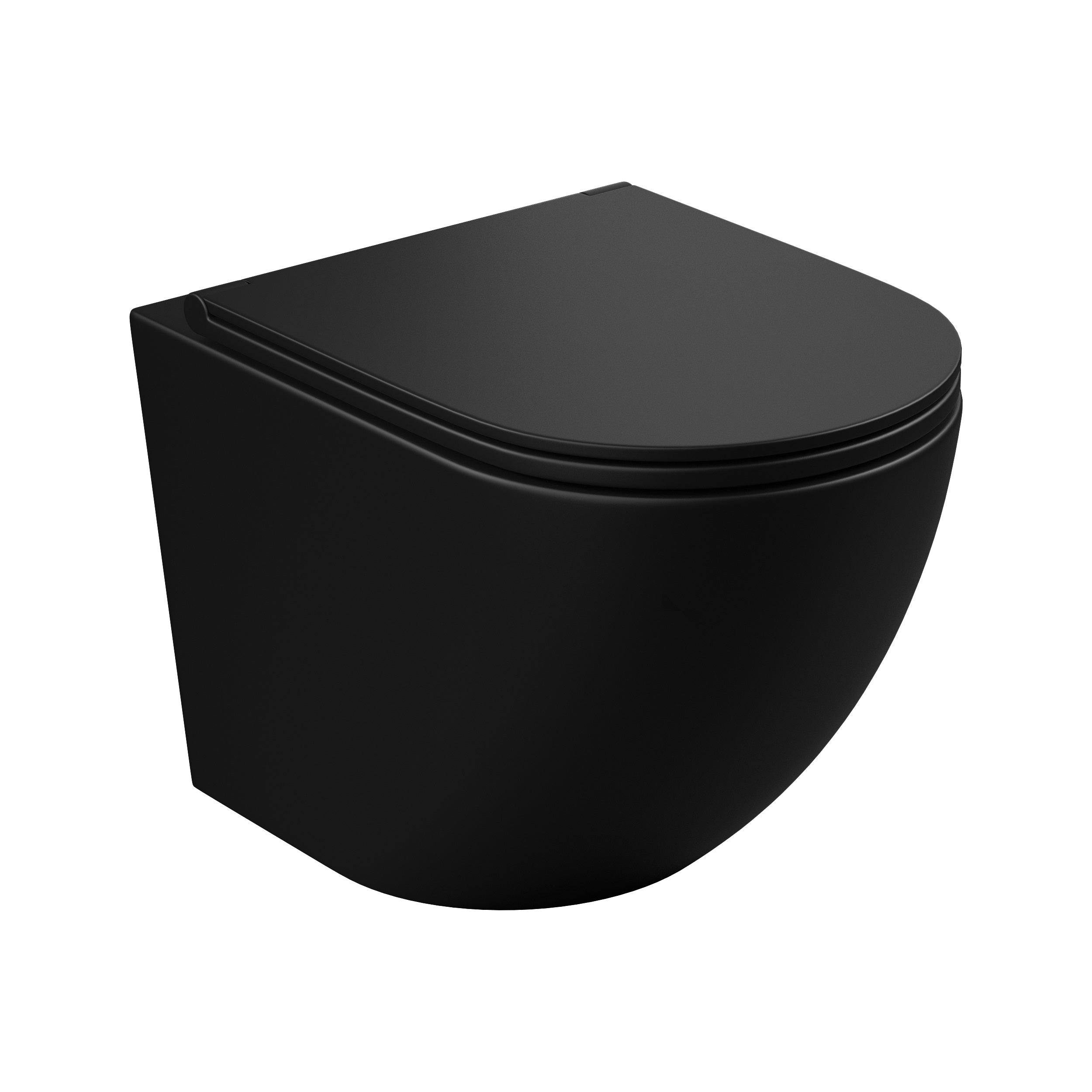 ROUND унітаз підвісний з сидінням Soft-close (змив Торнадо), чорний матовий