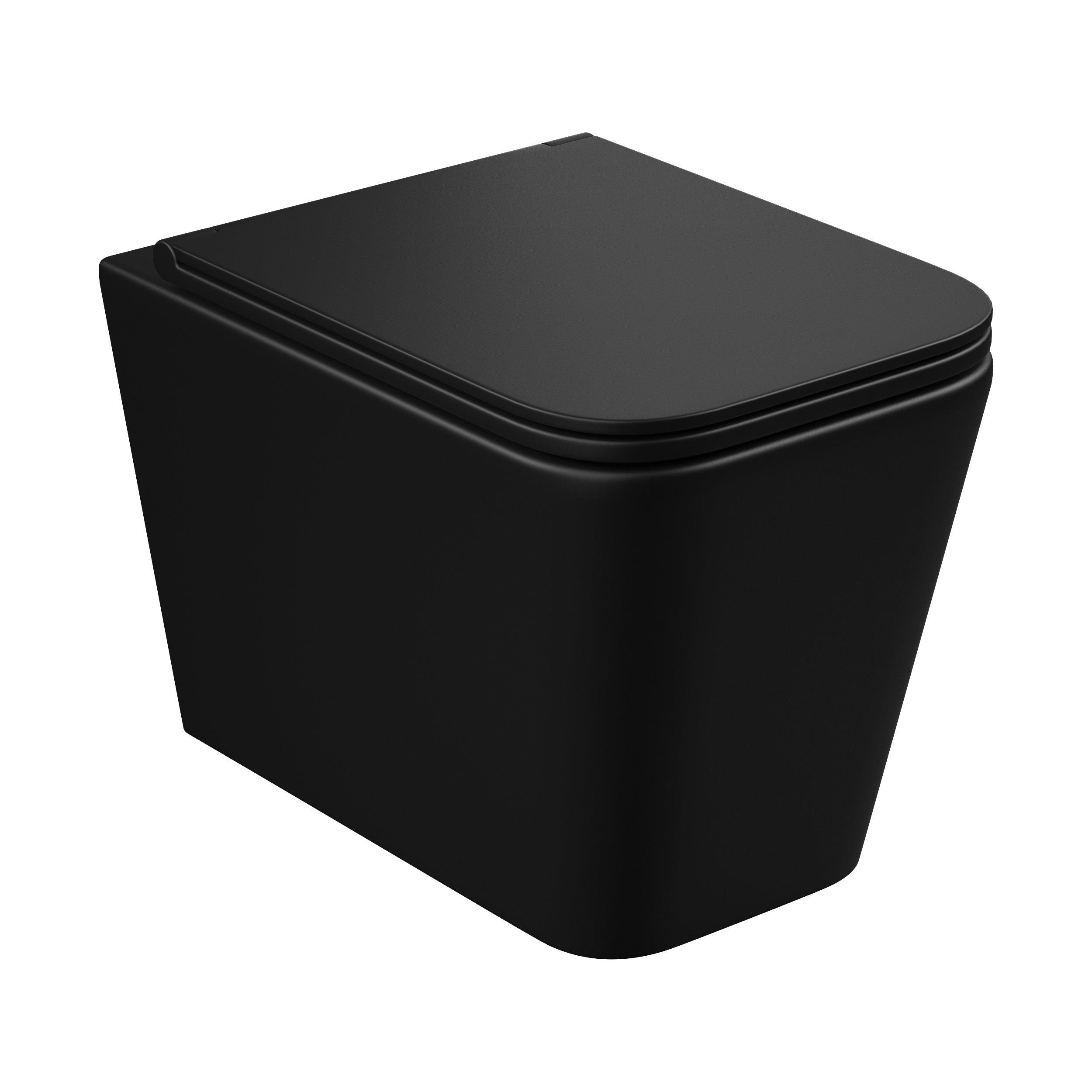 Kvadro WC podwieszany z deską Soft-close, czarny matowy (spłuczka Tornado)