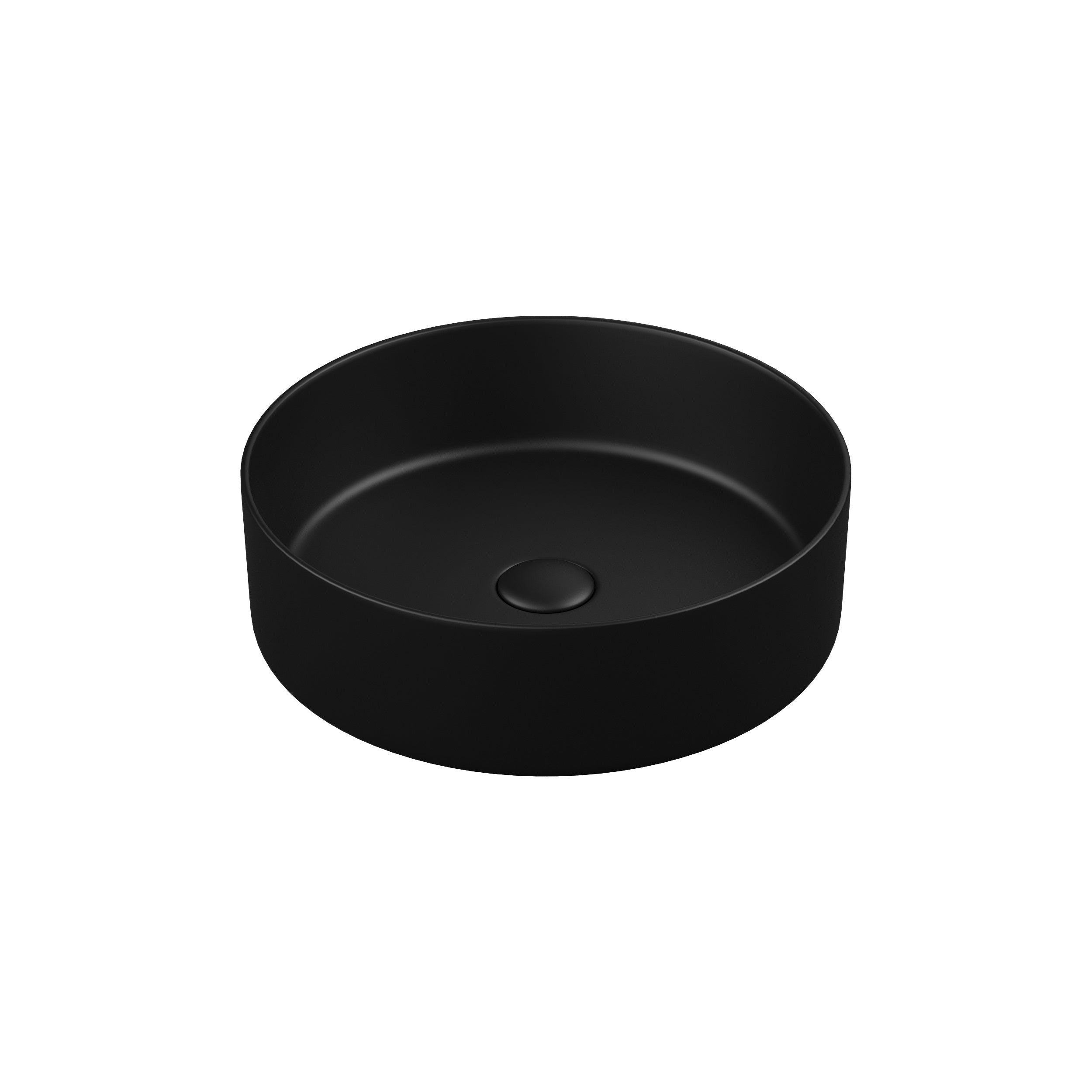 Round Arc countertop washbasin 355x355mm, matt black