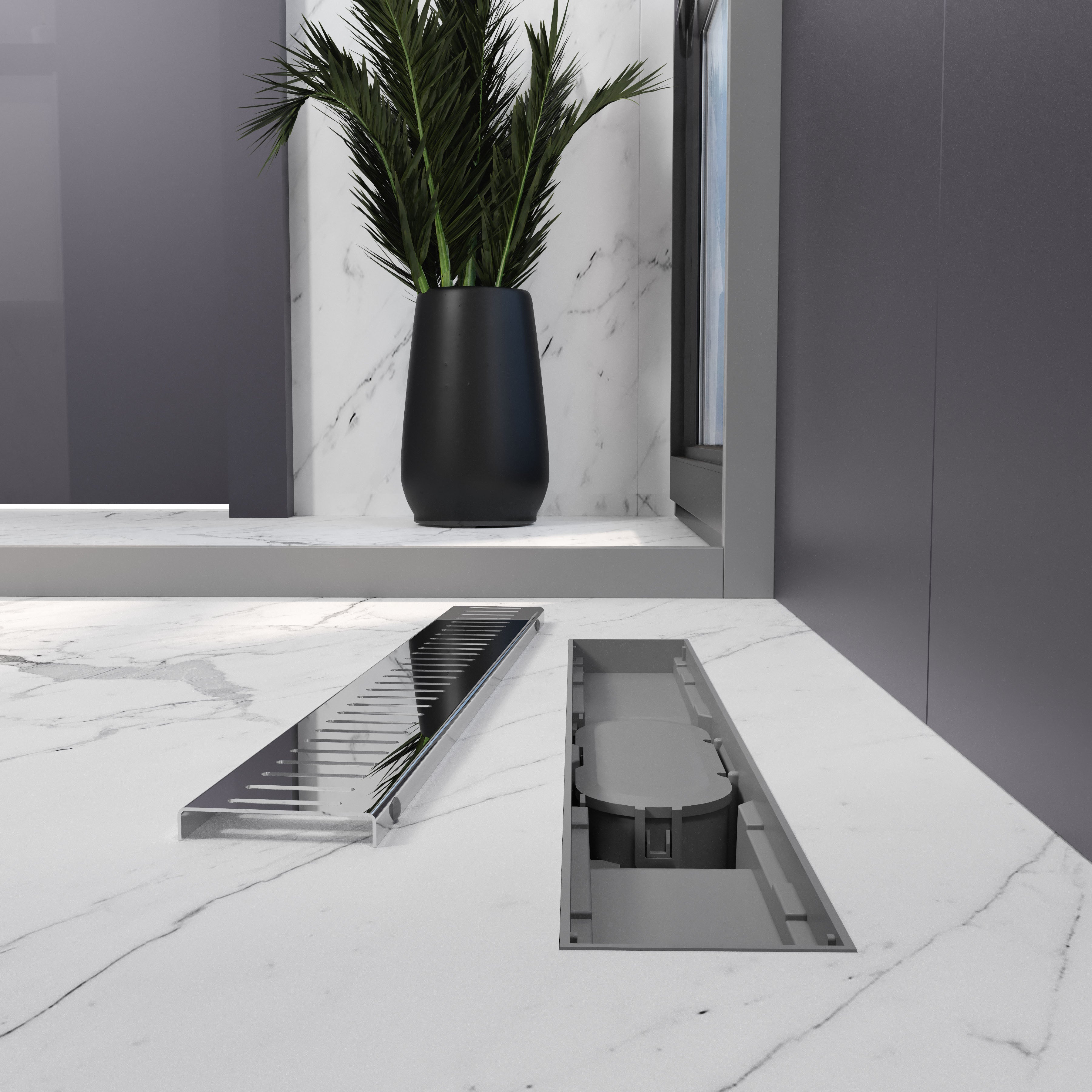 Трап лінійний AQUA 50cм та решіткою Line