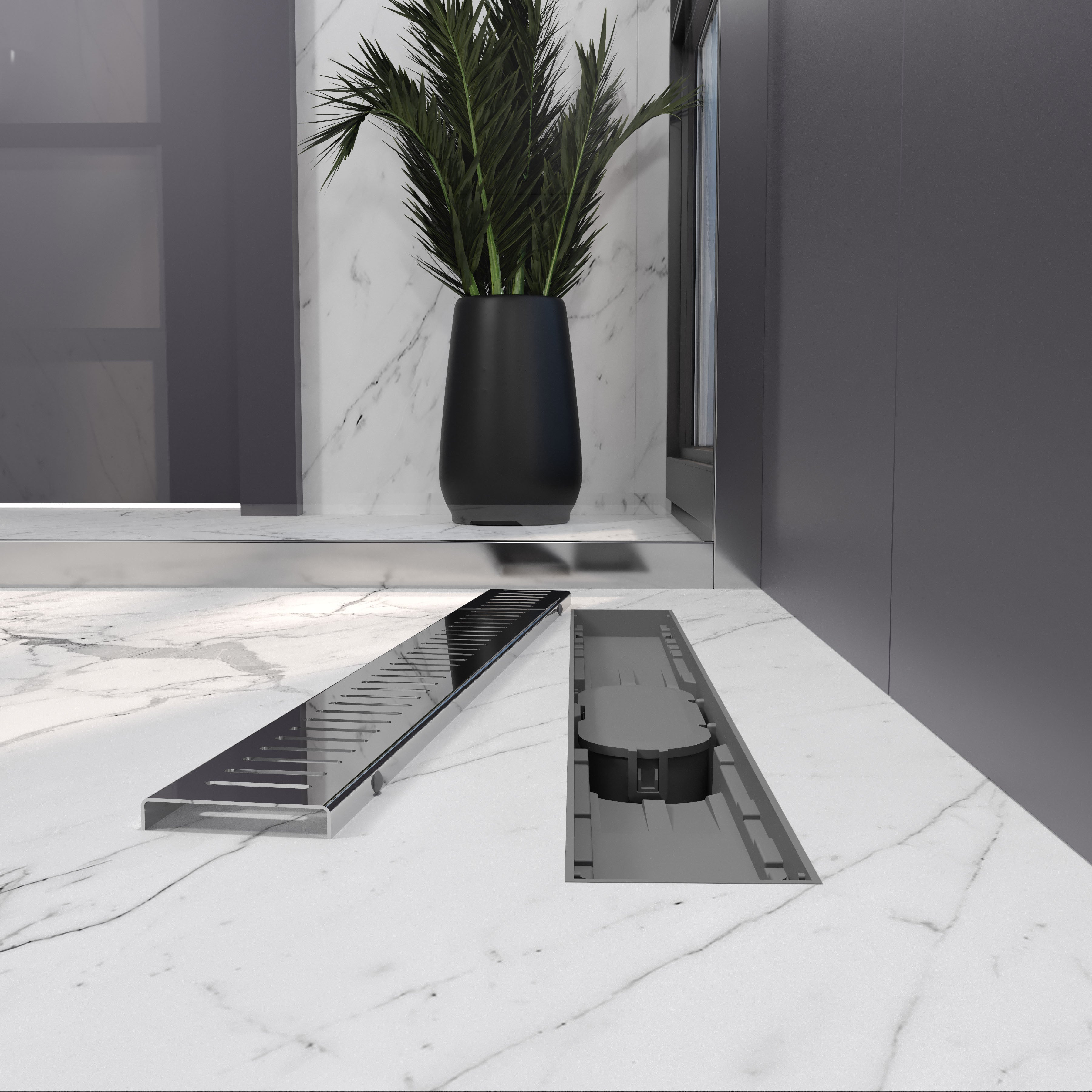 Трап лінійний AQUA 60cм та решіткою Line