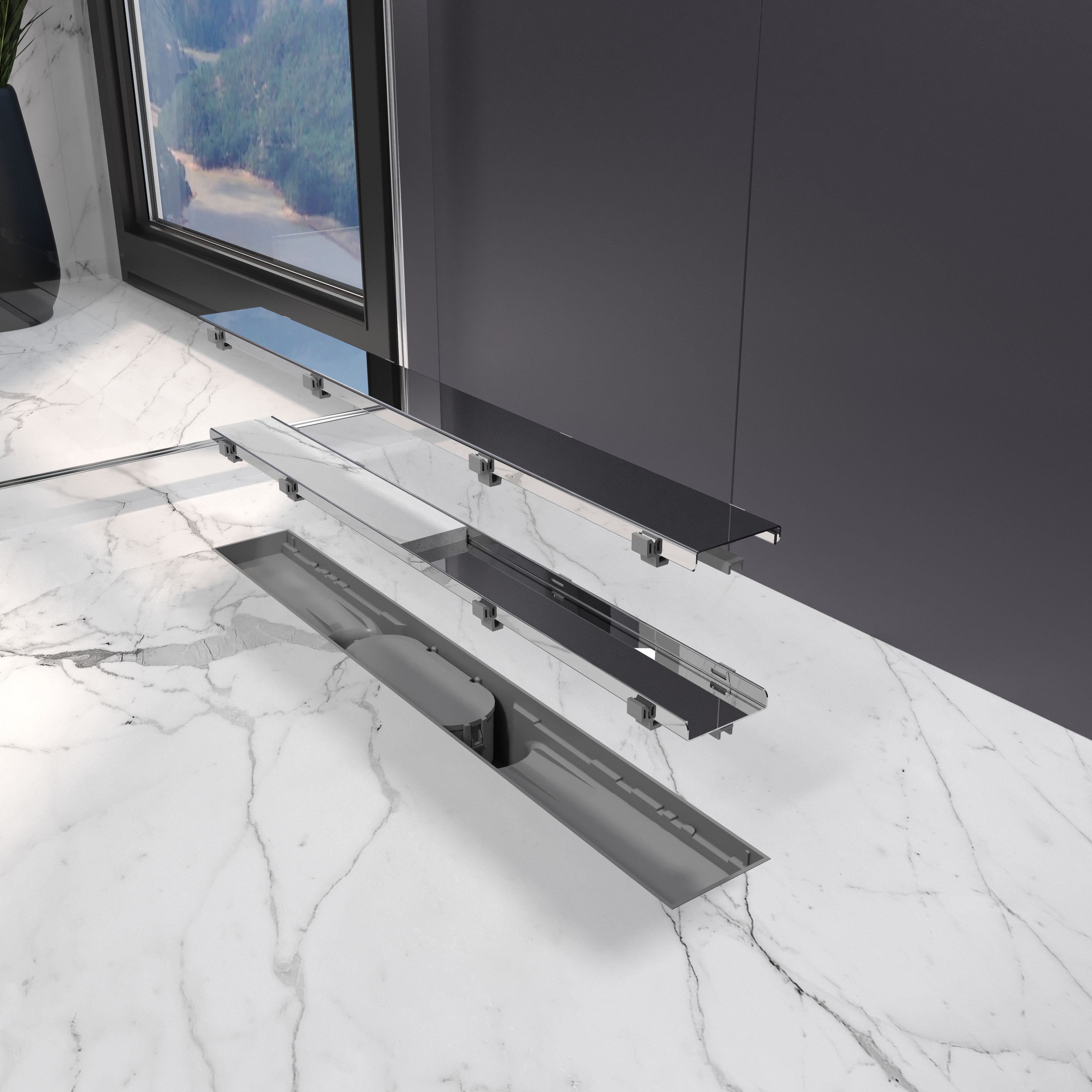 Aqua odpływ liniowy 60 cm z rusztem DUO pod płytkę