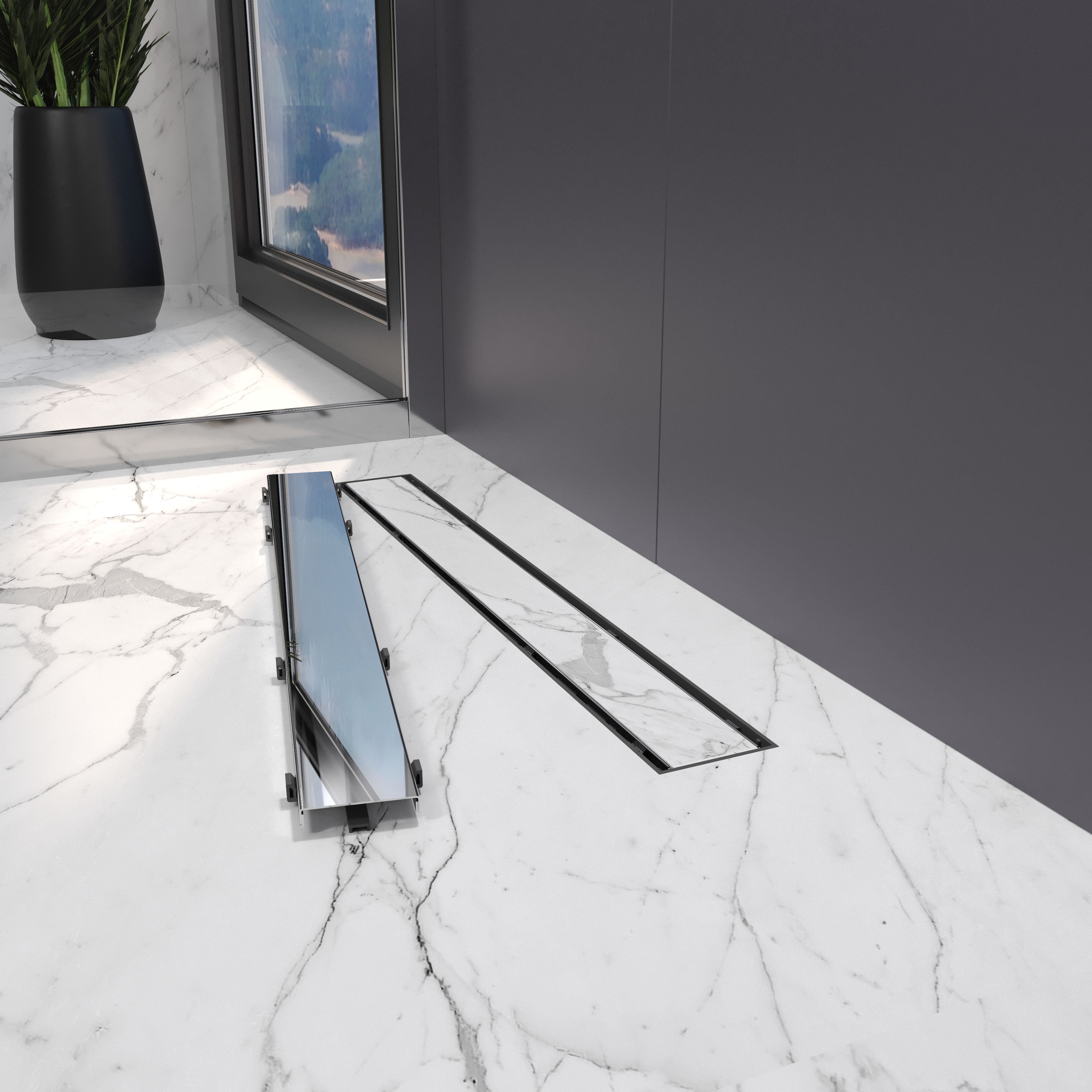 Aqua odpływ liniowy 60 cm z rusztem DUO pod płytkę