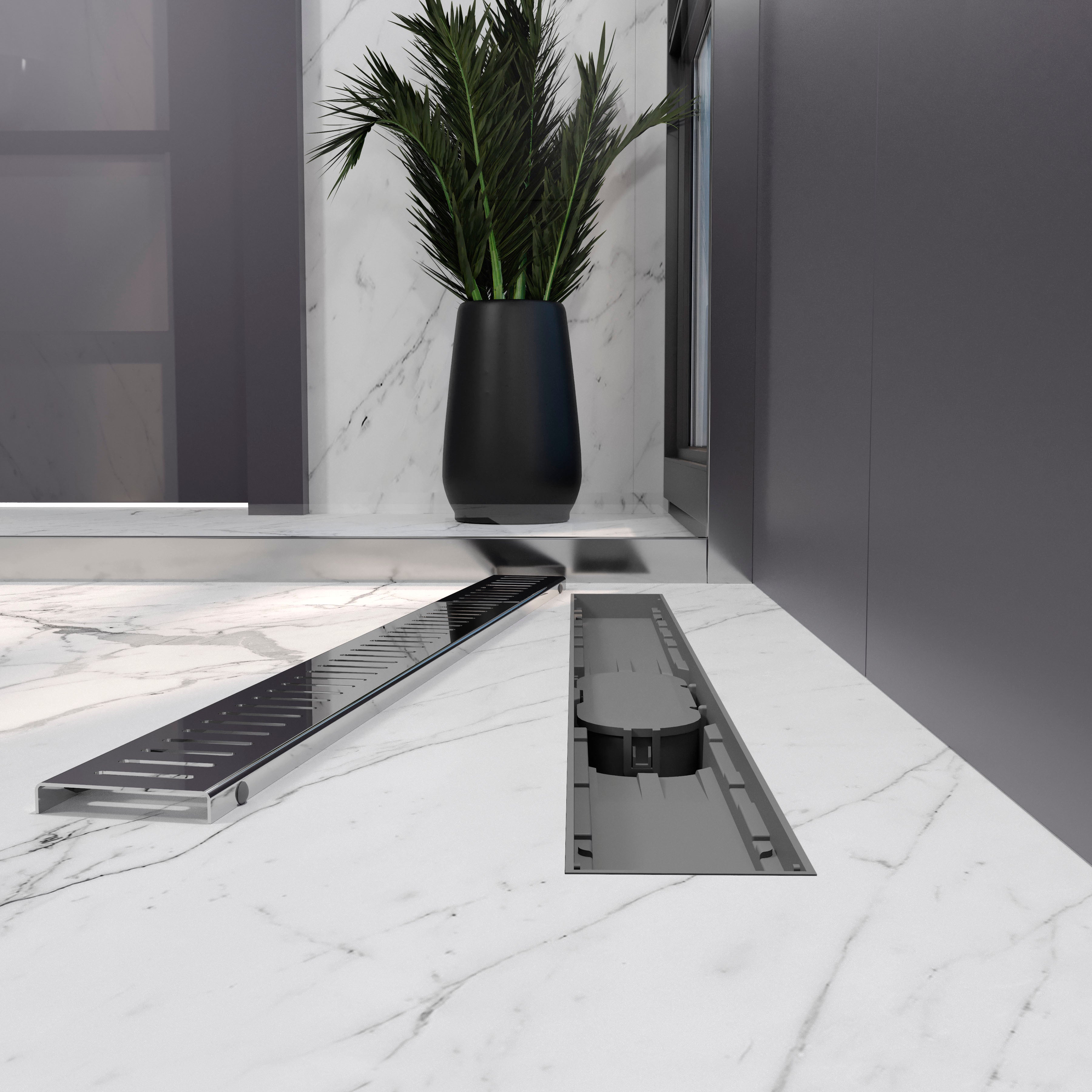 Трап лінійний AQUA 80cм та решіткою Line