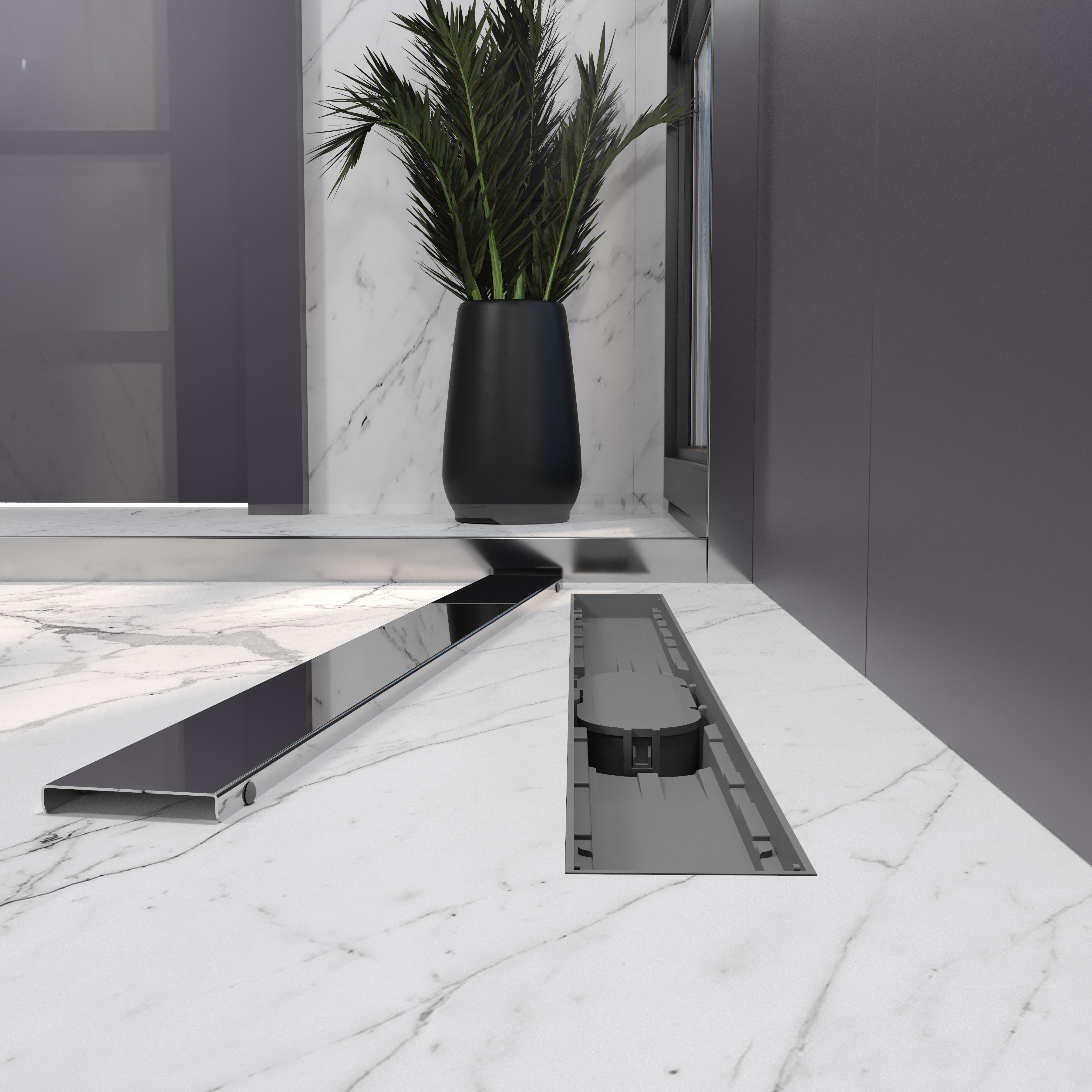 Aqua shower drain 70cm with Grace grid