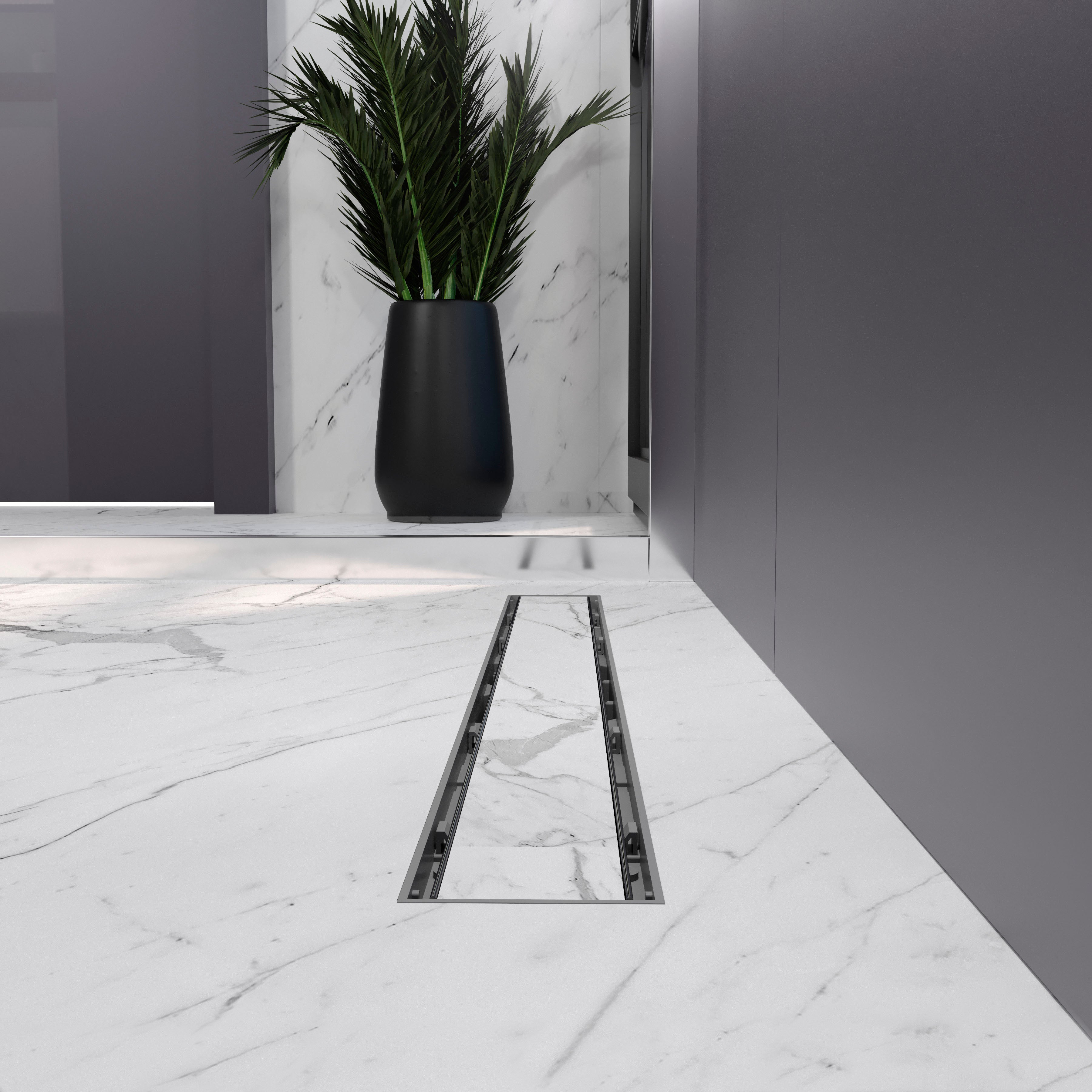 Трап лінійний AQUA 70cм та решіткою DUO під плитку