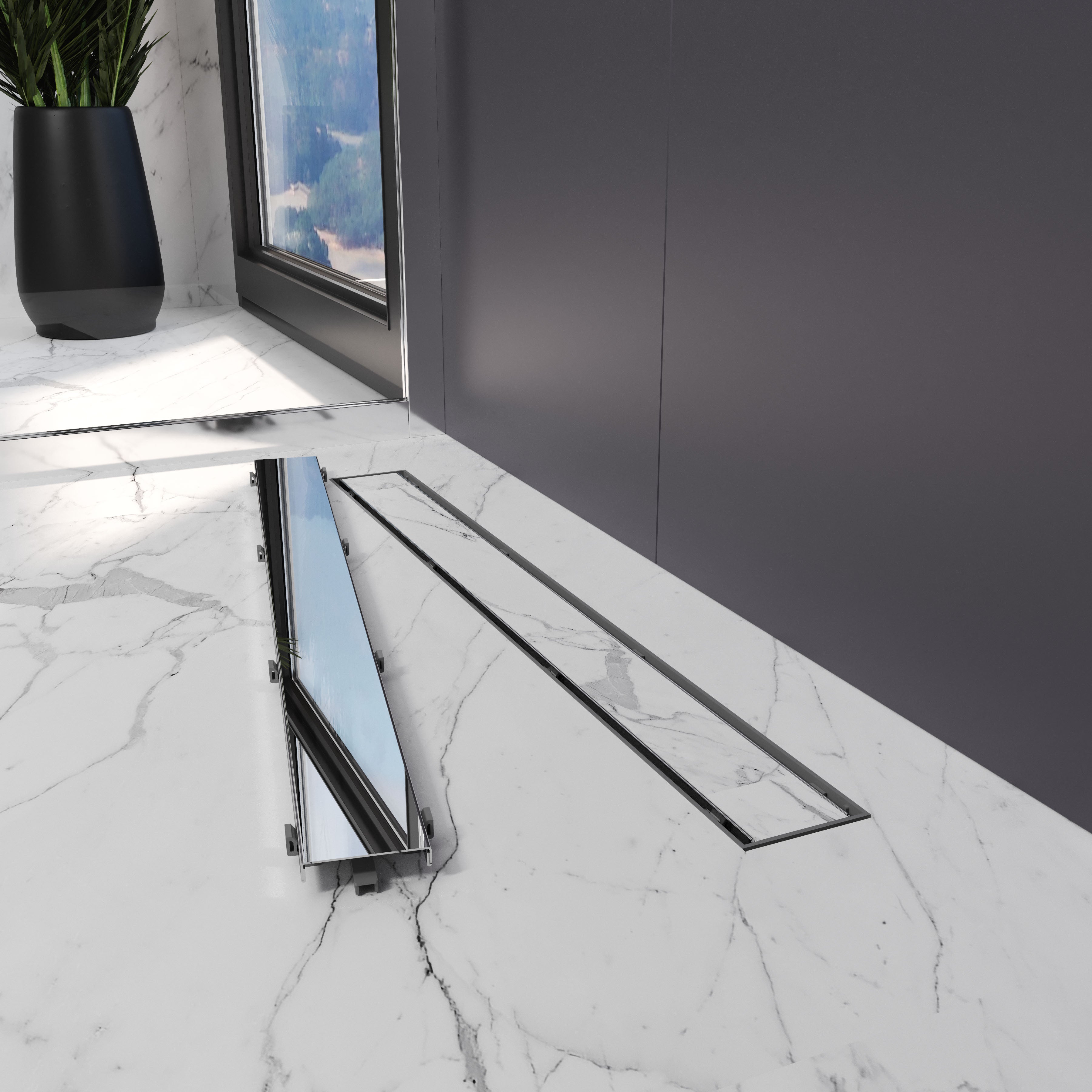 Aqua odpływ liniowy 70 cm z rusztem DUO pod płytkę