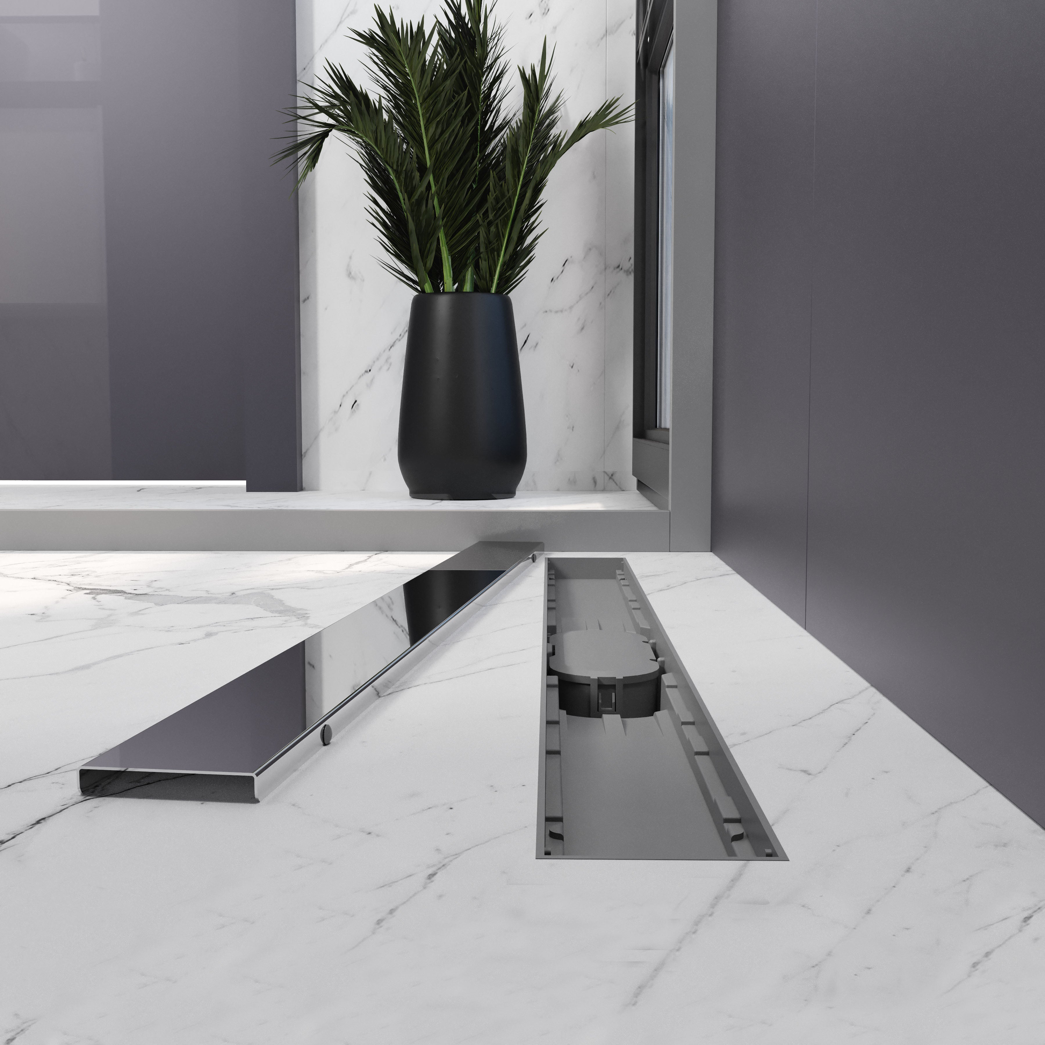 Трап лінійний AQUA 80cм та решіткою Grace