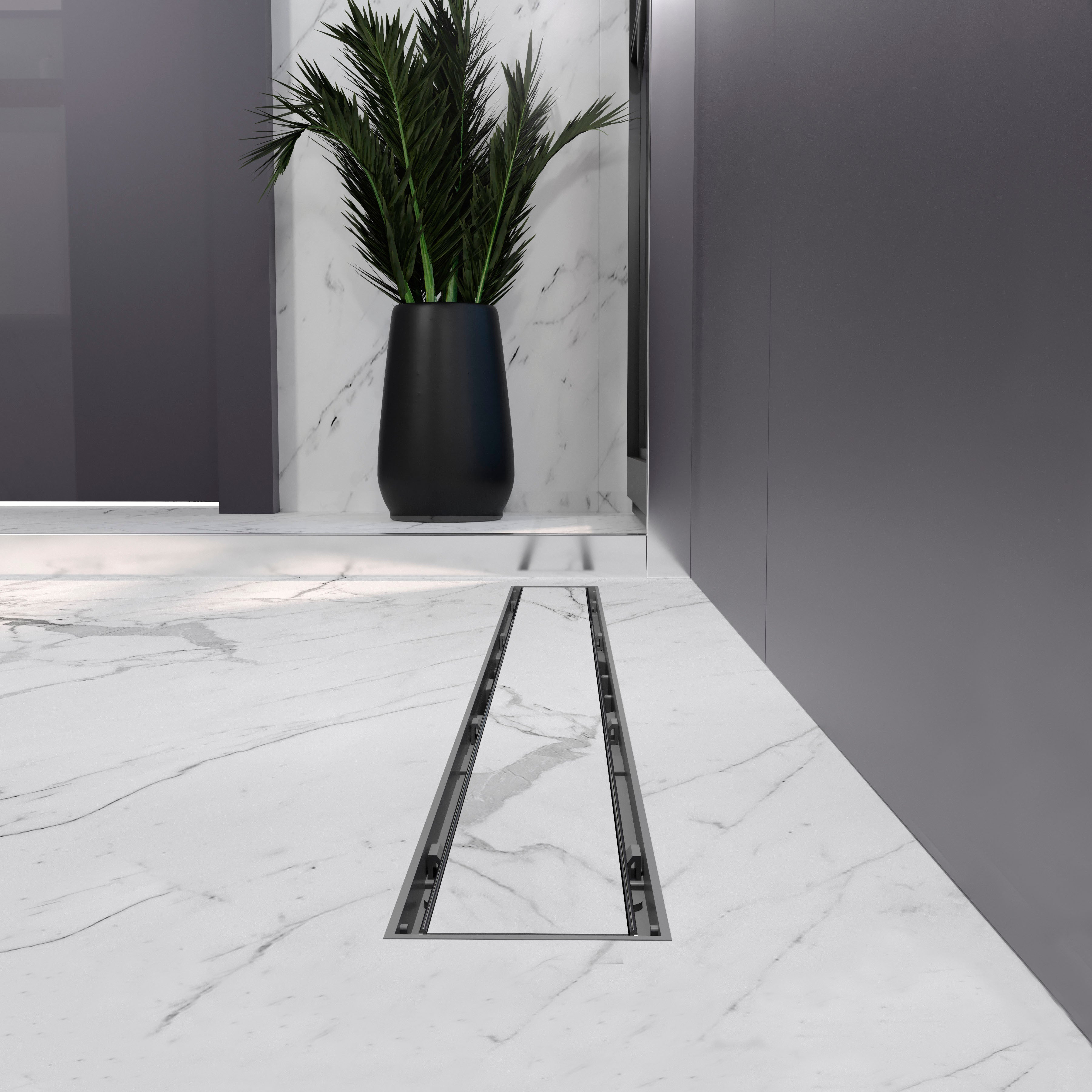 Aqua 80 desagüe lineal con rejilla DUO para baldosa