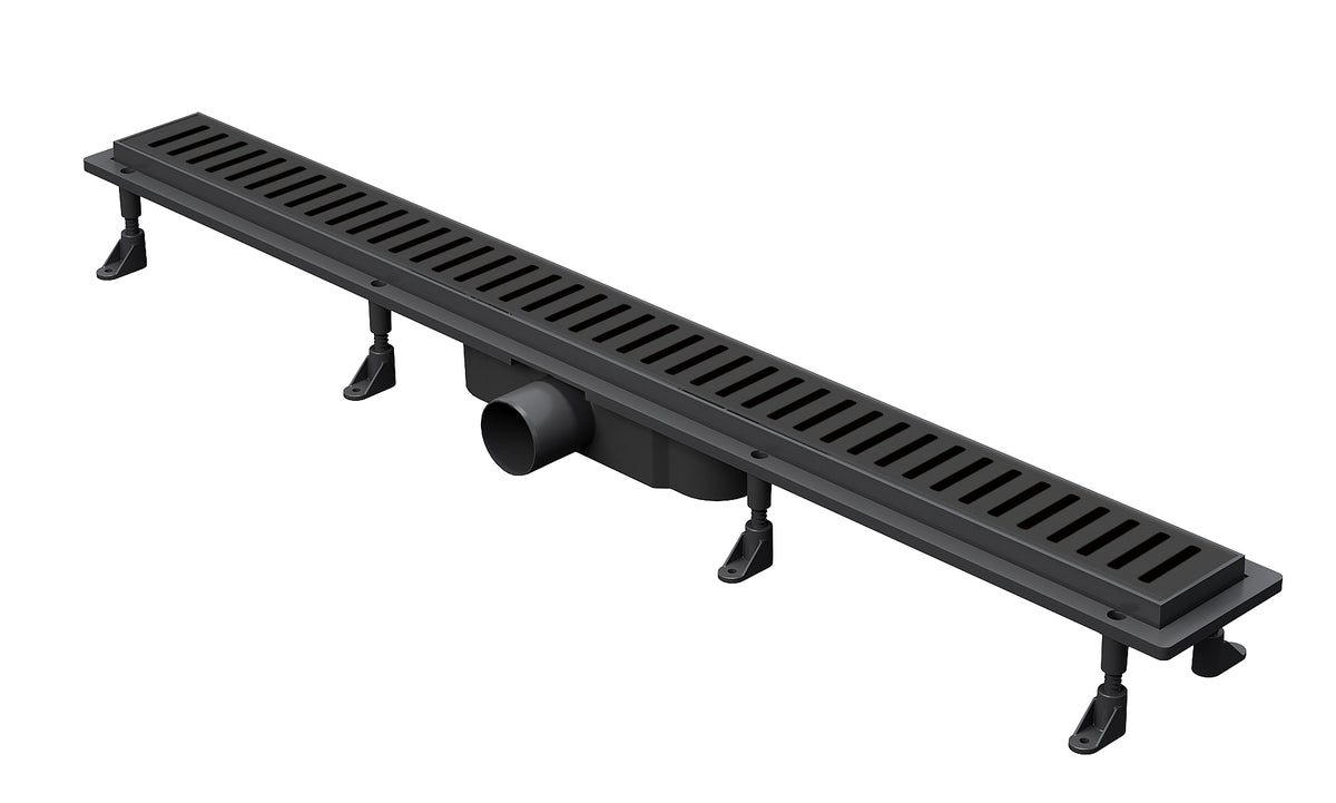 Aqua shower drain 80cm with Line matt black grid