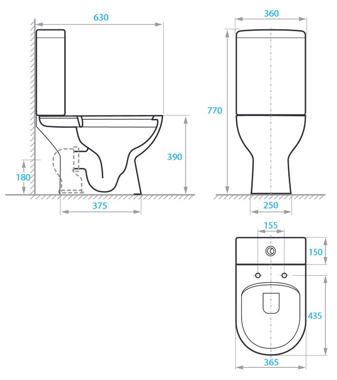 Neon Pro Rimless Compact toilet, SoftClose seat, Geberit flush mechanism 3/6L