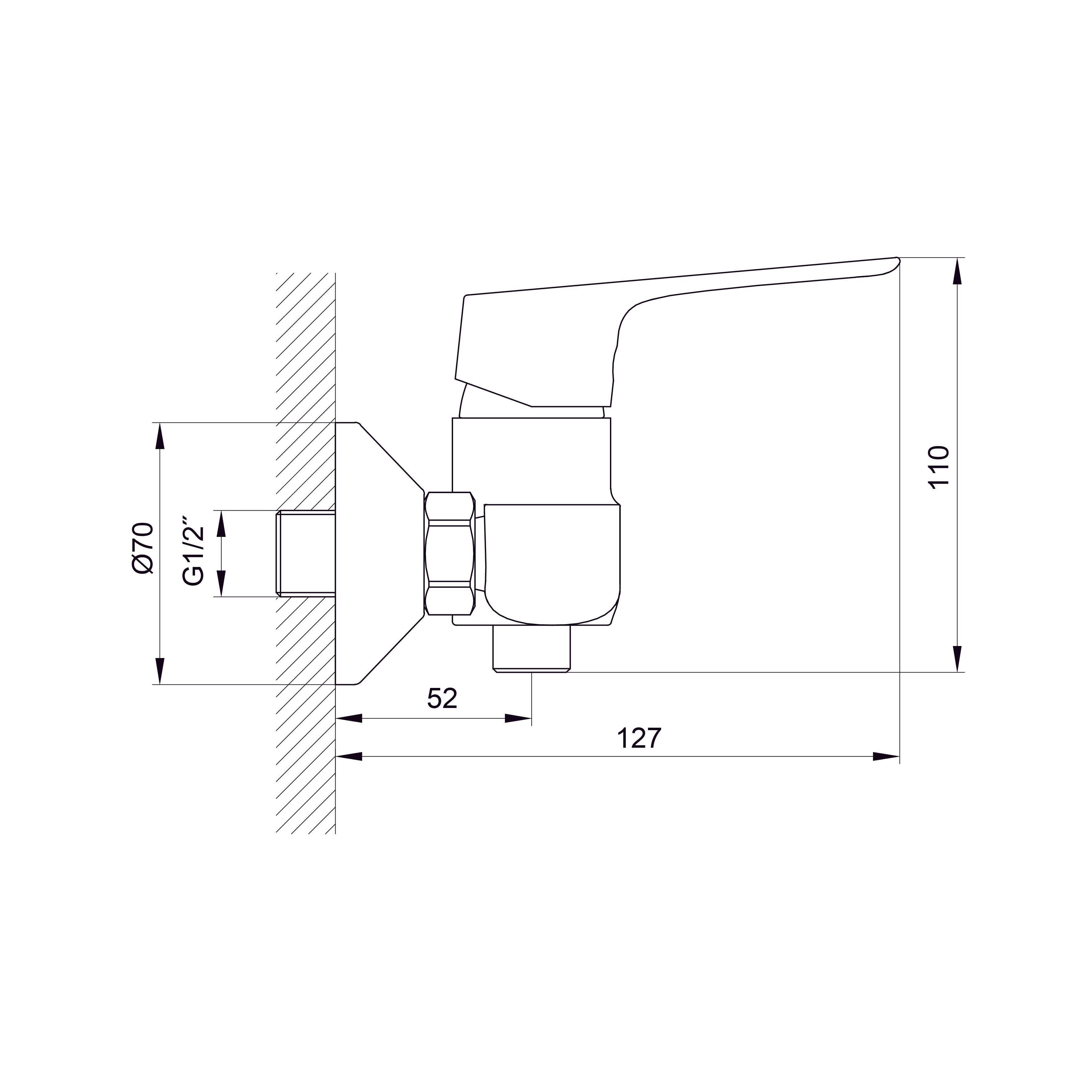 Kvadro Start змішувач для душа, чорний матовий