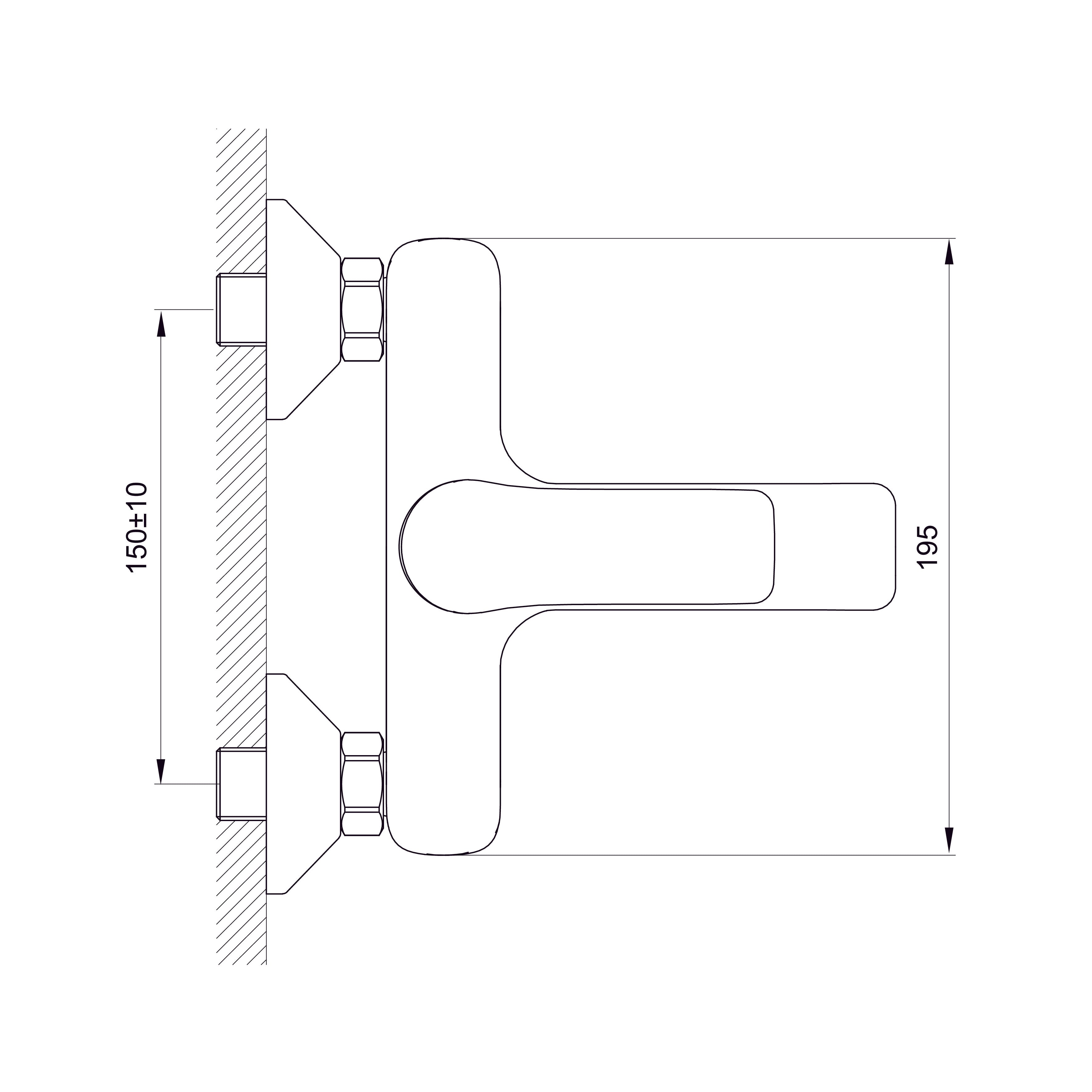 Kvadro Start grifo para bañera, negro mate