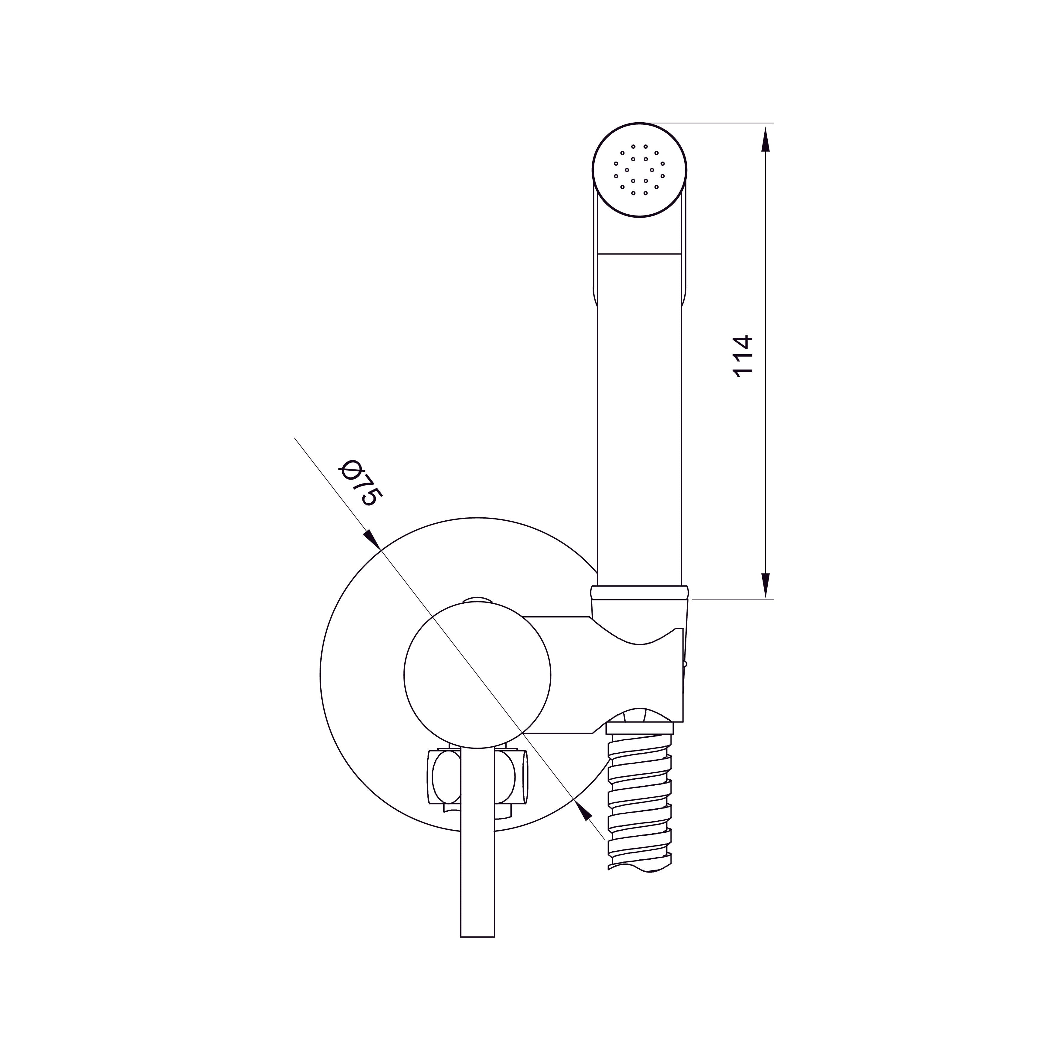 Orion набір гігієнічного душу зі змішувачем, хром
