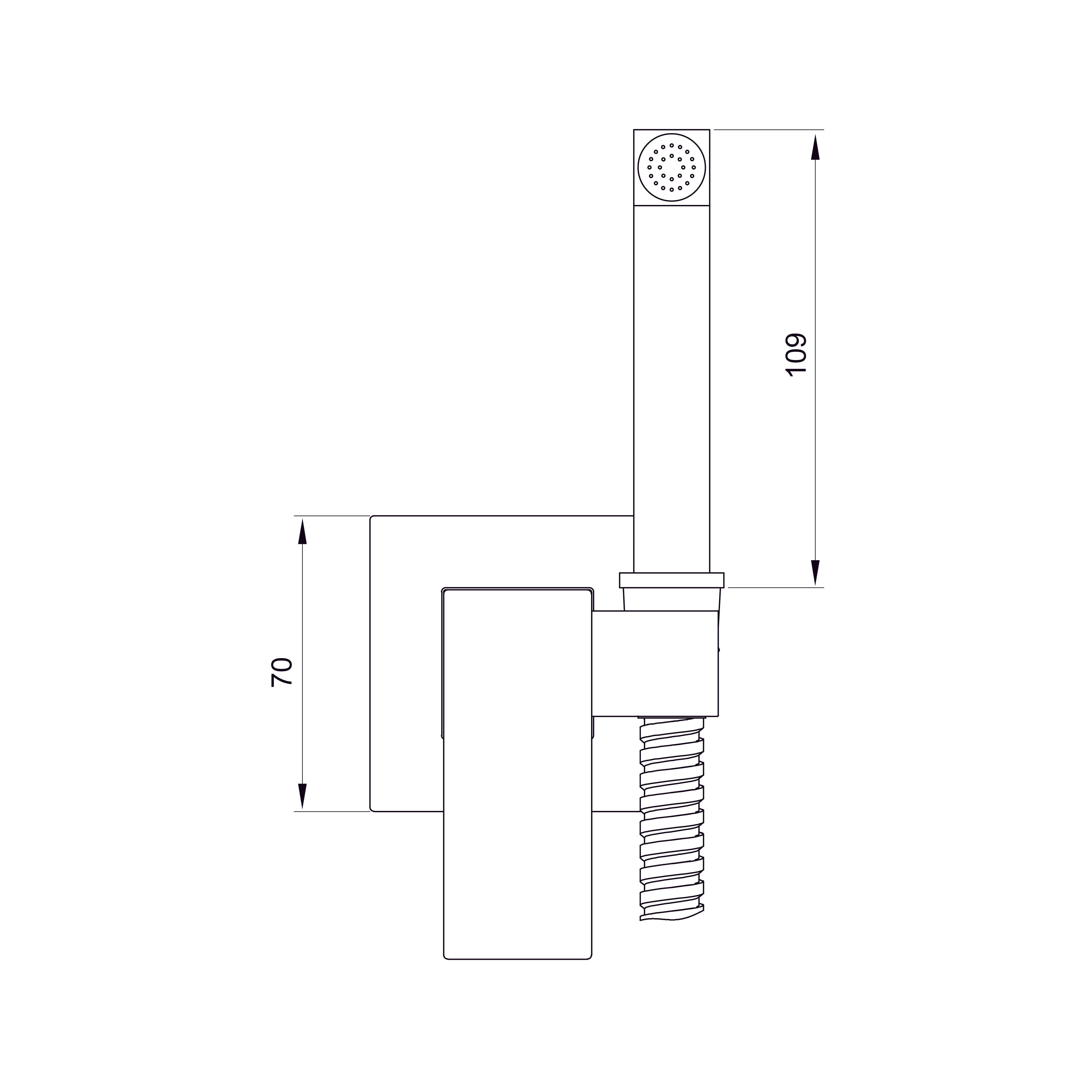 Neon hygienický sprchový set s baterií, chrom