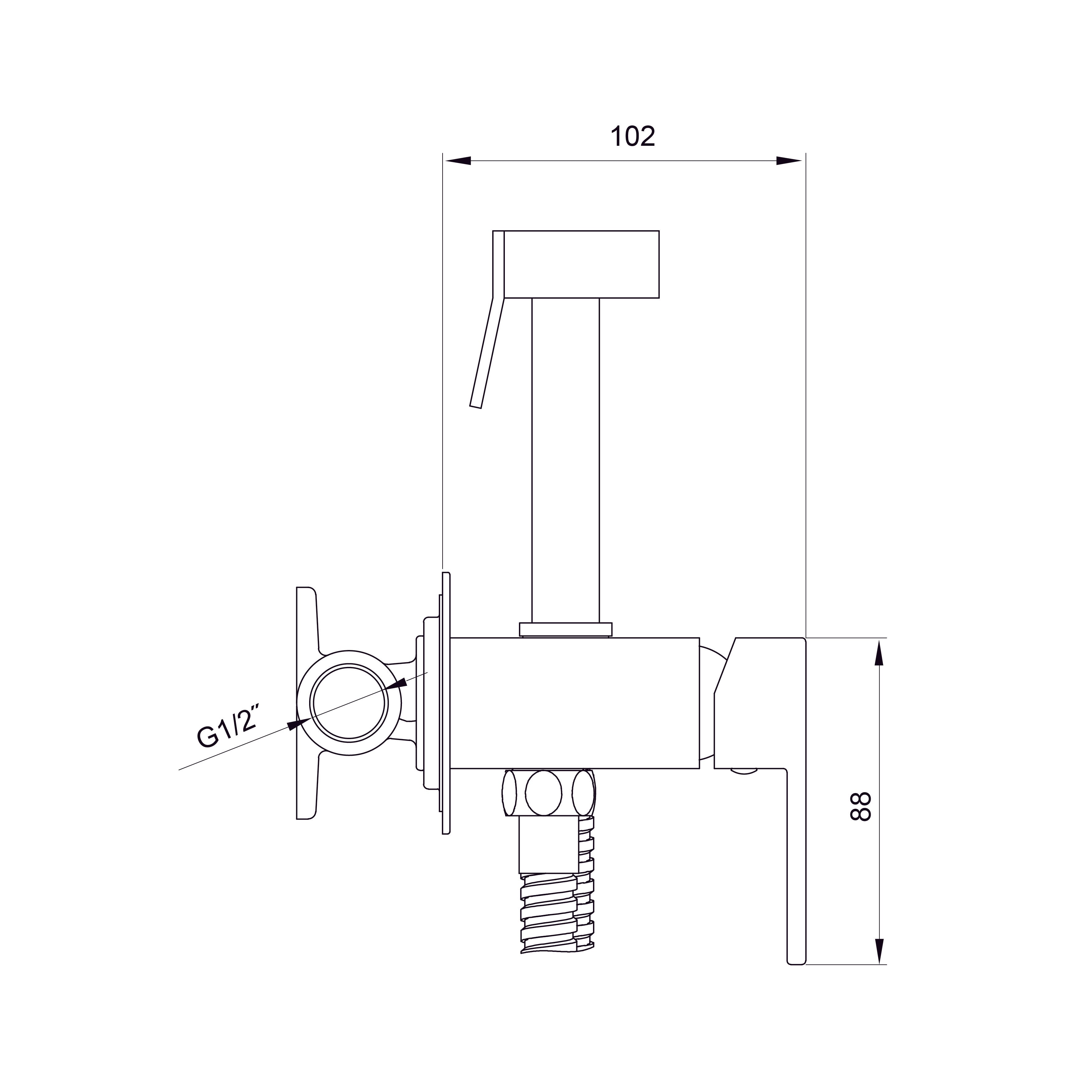 Neon hygienický sprchový set s baterií, chrom