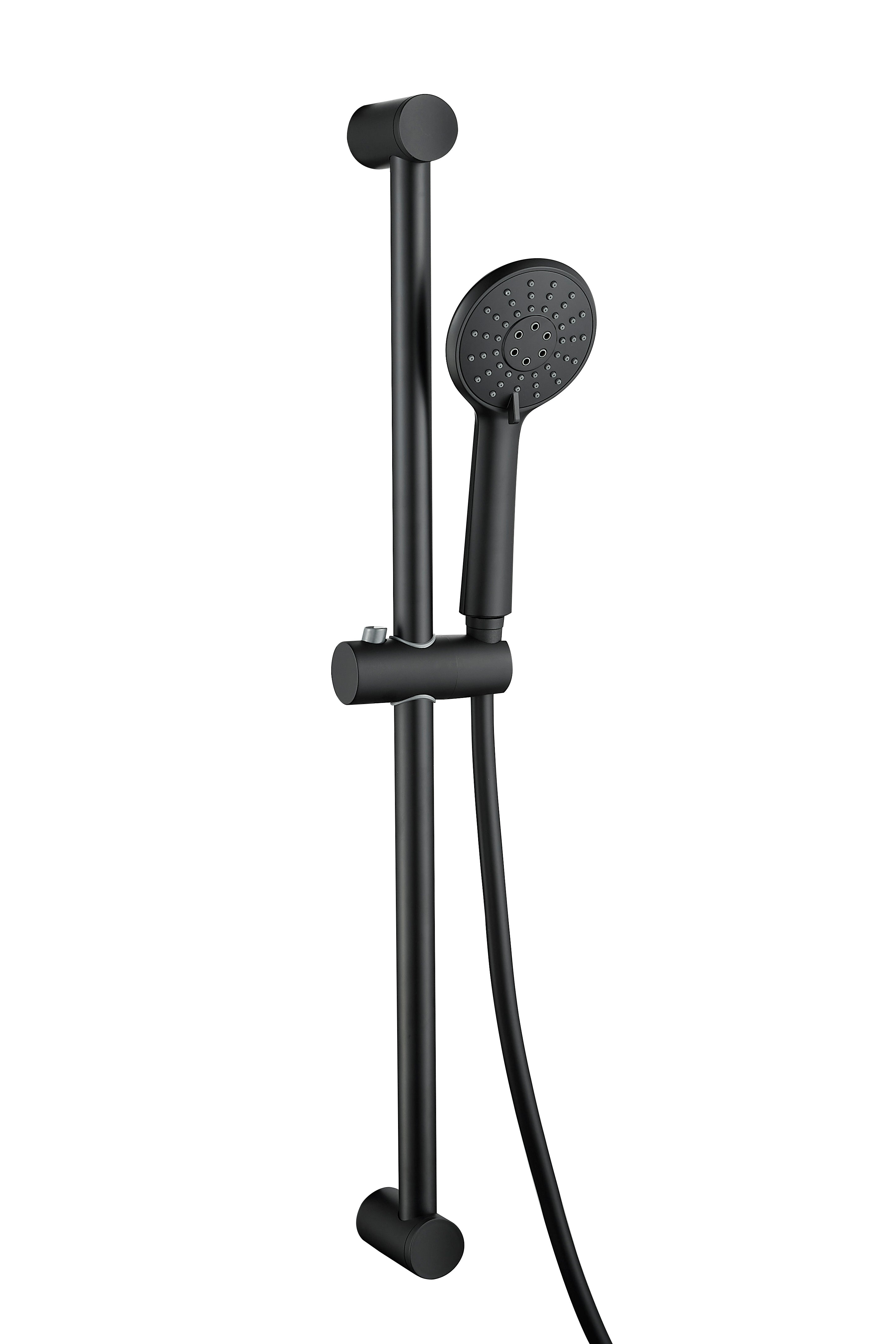 Kvadro Start, set de ducha con 3 funciones, manguera de 1500 mm, acabado negro mate