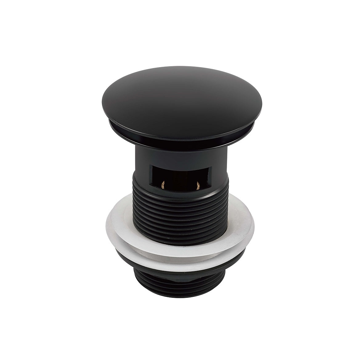 Válvula click-clack para lavabo con rebosadero, negro