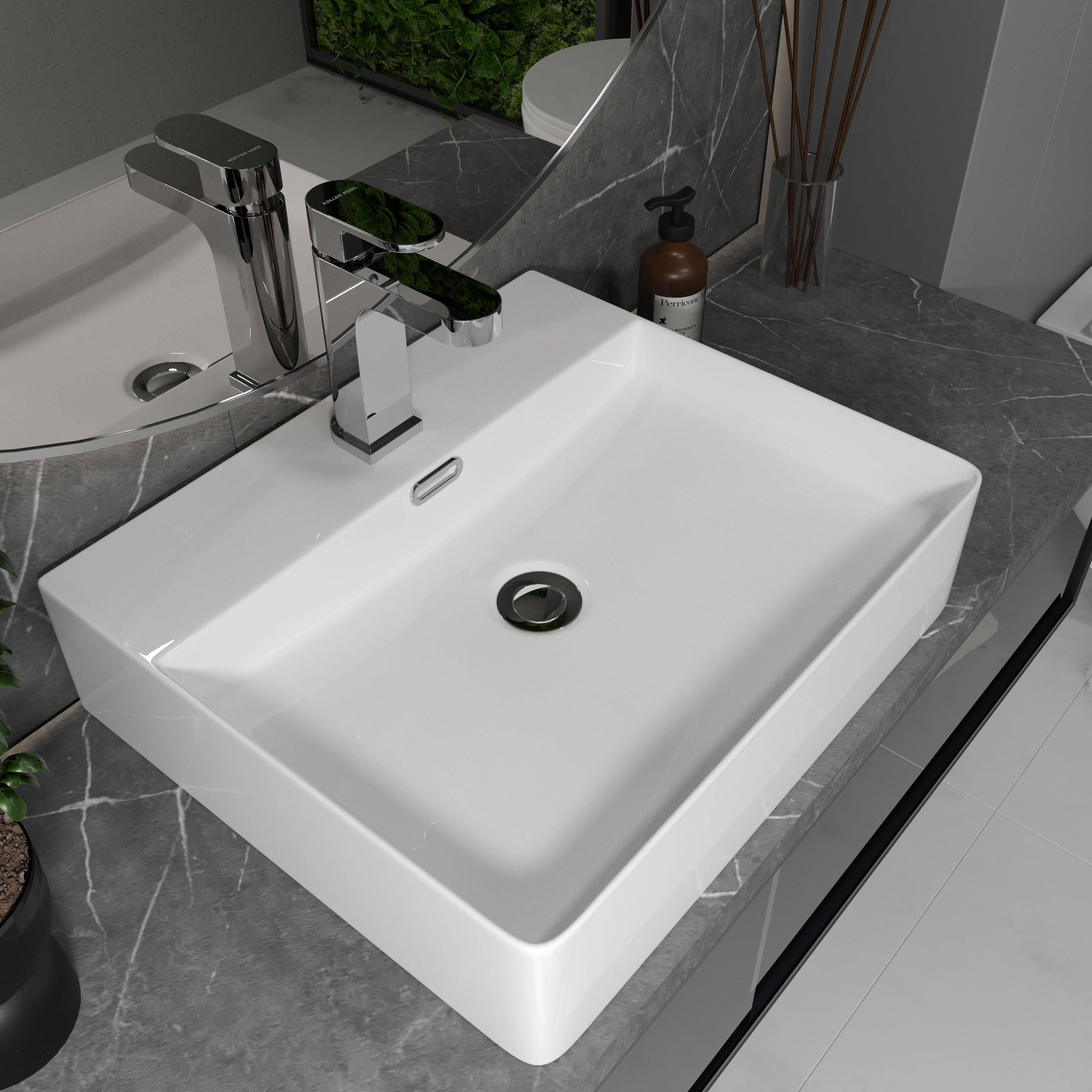 Válvula click-clack para lavabo con rebosadero y tapa pequeña, cromo
