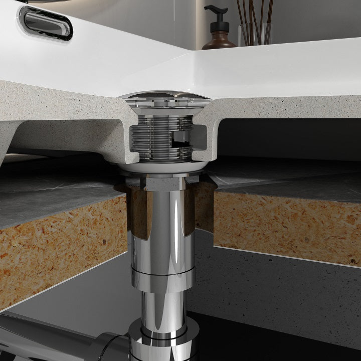 Válvula click-clack para lavabo con rebosadero, cromo