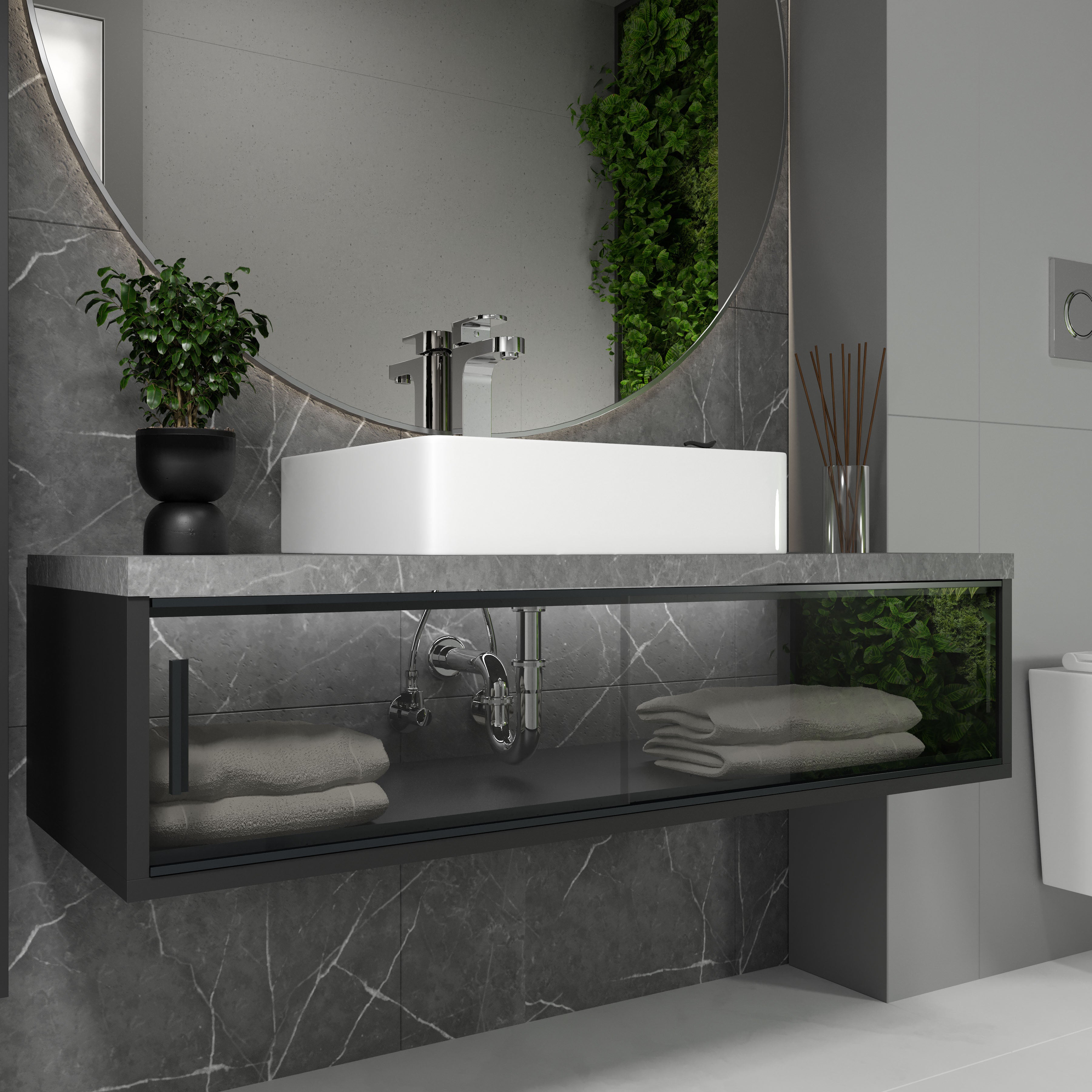 Sifón tubular para lavabo, latón, Ø32 mm, cromo