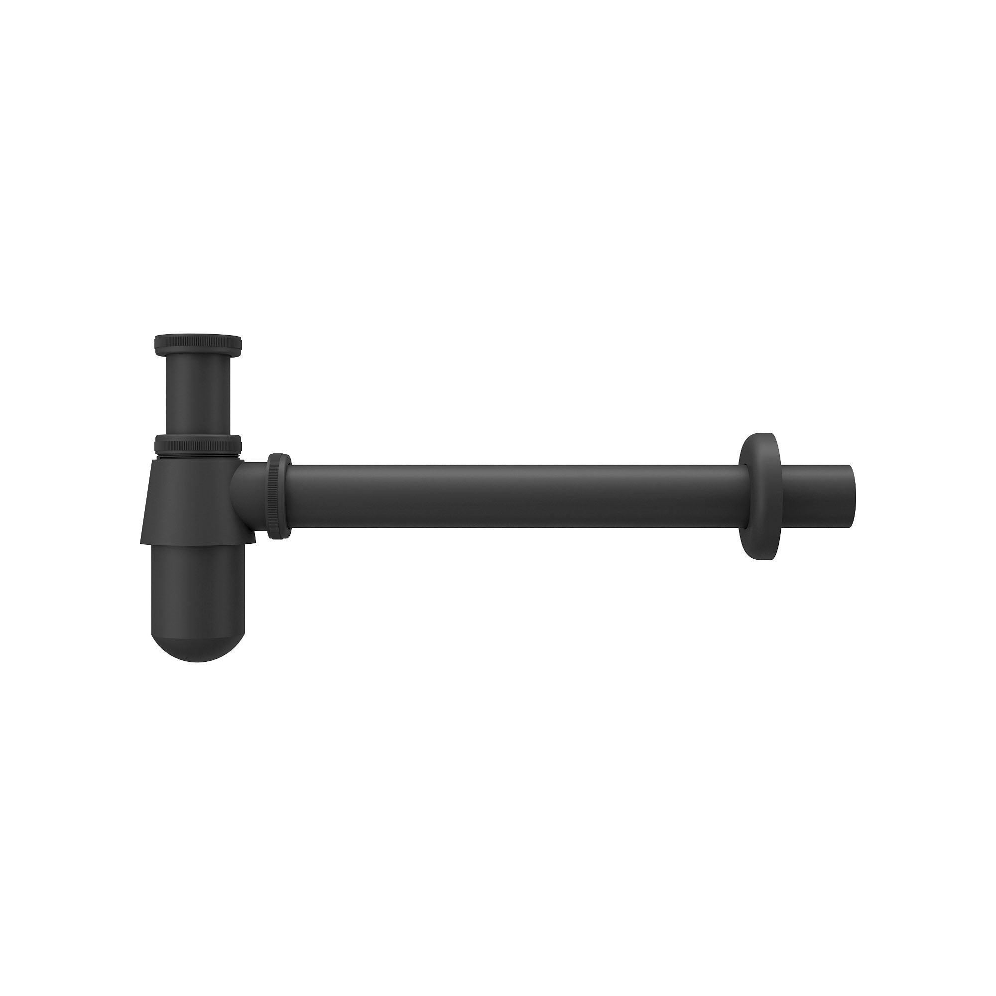 Sifón botella para lavabo, latón, Ø32 mm, negro