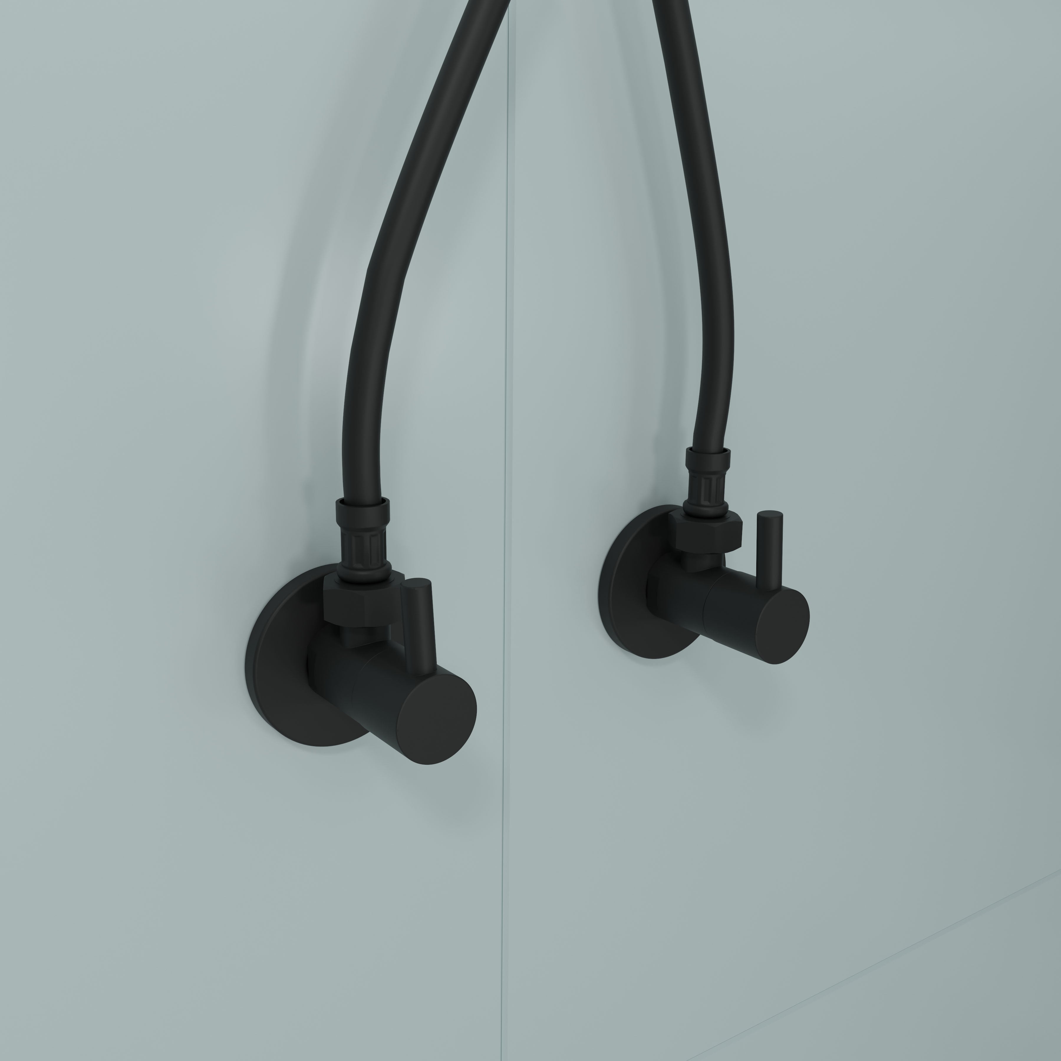 Кутовий вентиль 1/2х3/8 латунь, чорний