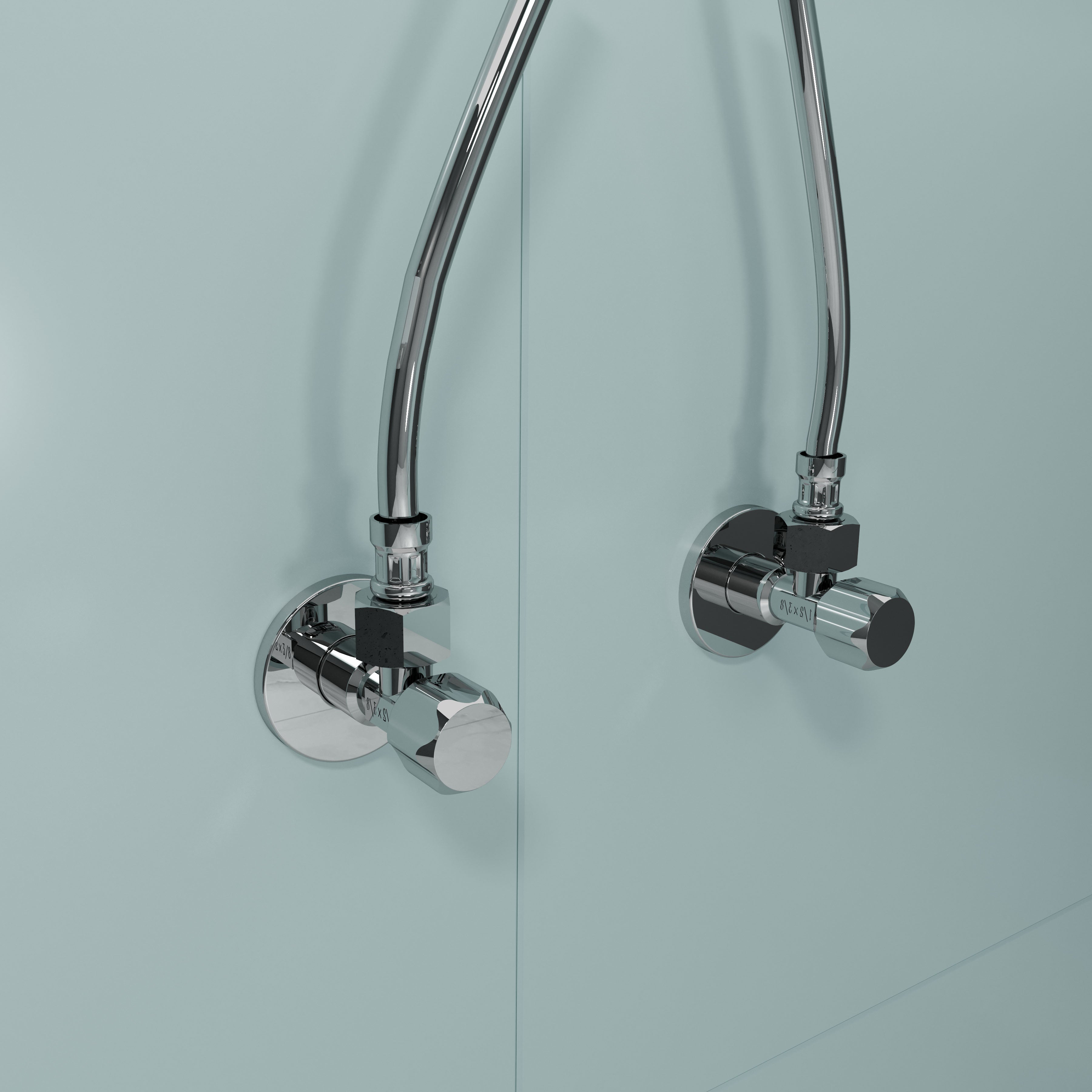 Universelles Eckventil 1/2"x3/8", Messing, Chrom