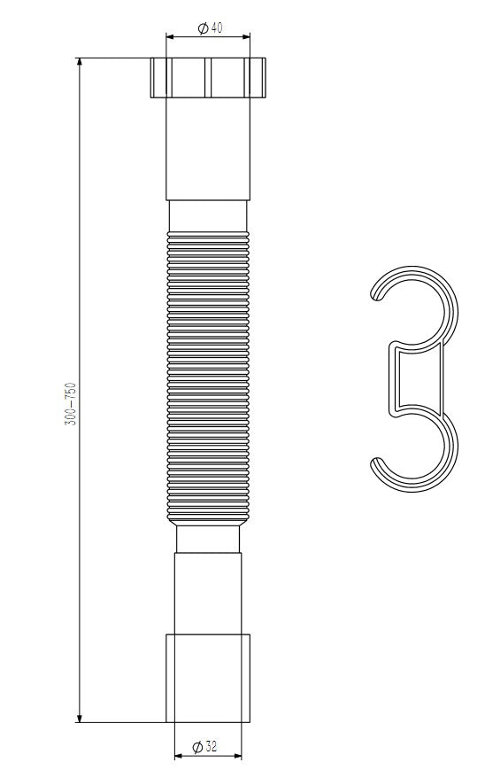 Conexión flexible 40x32